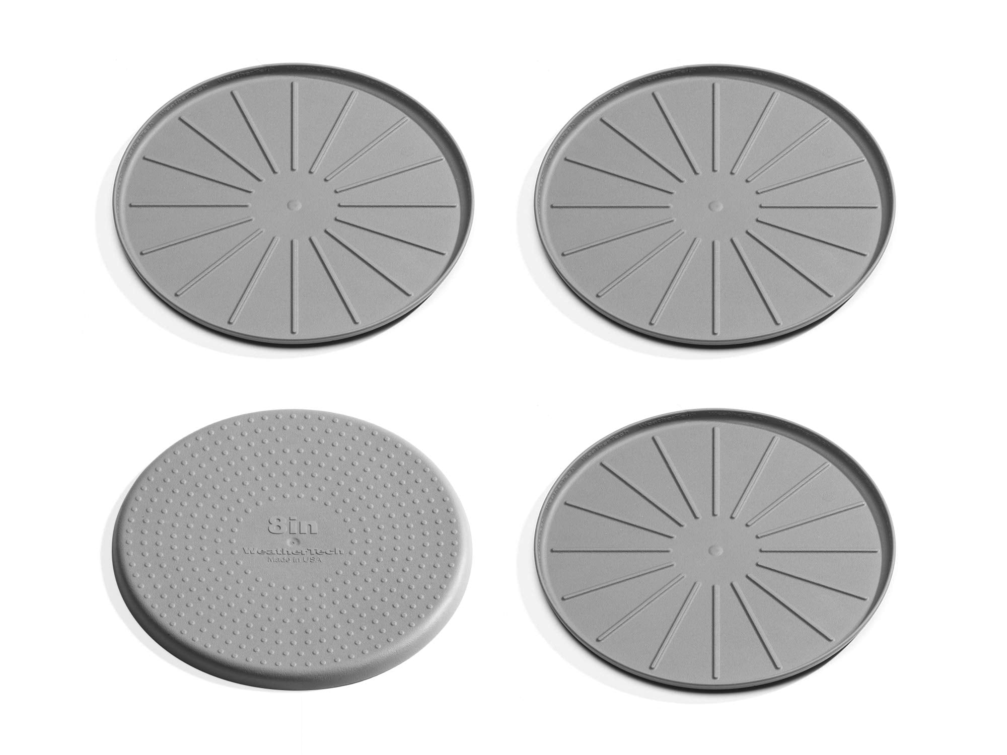 Weathertech 8'' Coasters For Home Surfaces, Anti-Skid, No-Slip Knibs - Set Of 4, Grey - (8A8Cstgr)