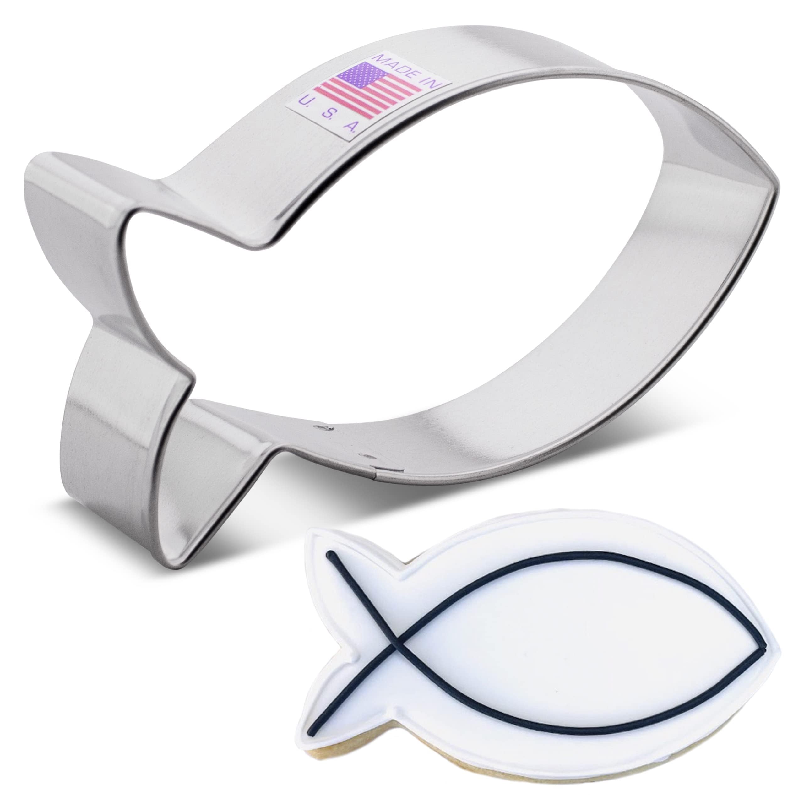 Ann Clark Jesus Fish Cookie Cutter, 4 Made in USA by Ann Clark
