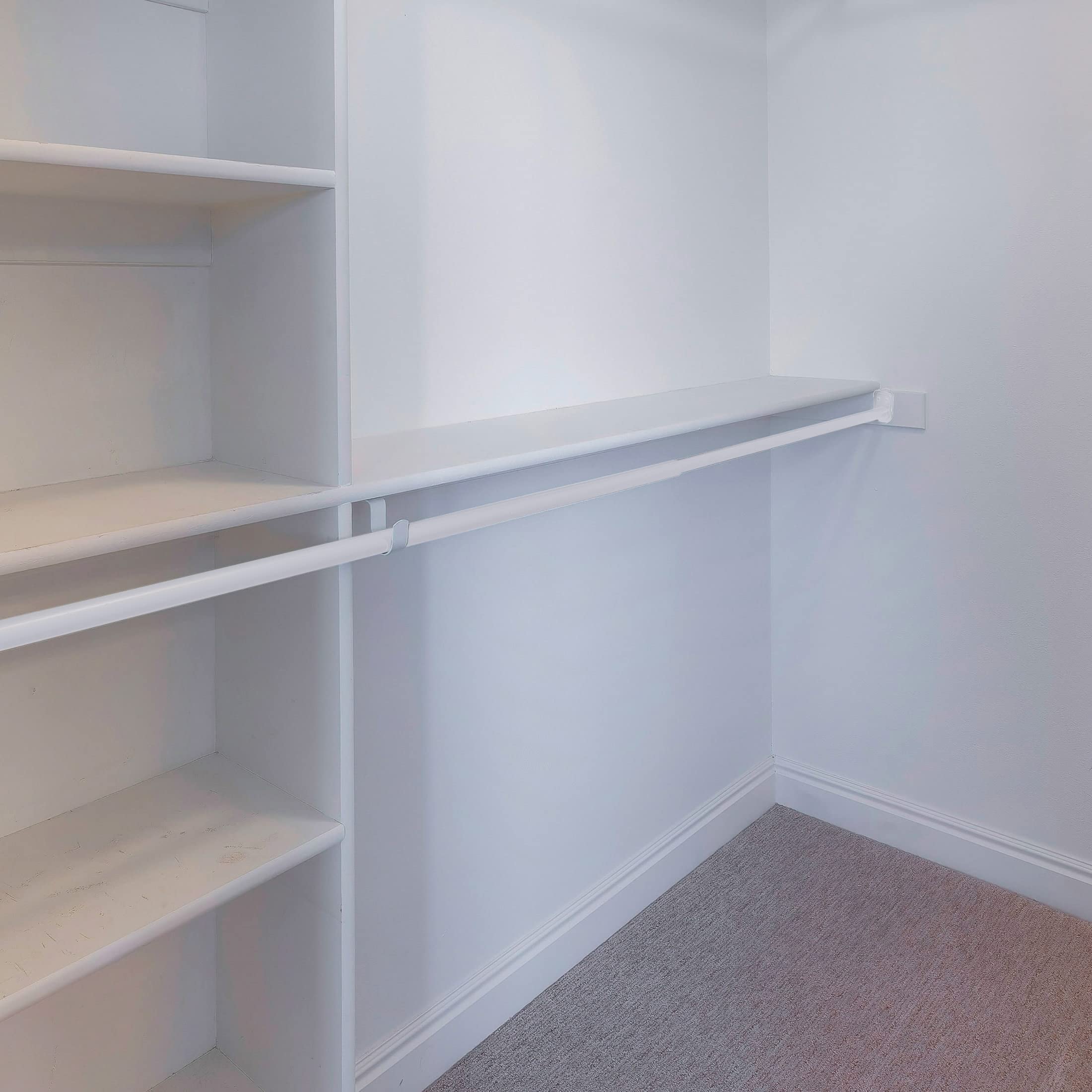 Adjustable Closet Rod, Steel 72 Inch To 120 Inch, 30 Pound Capacity, White - Design House, 205849