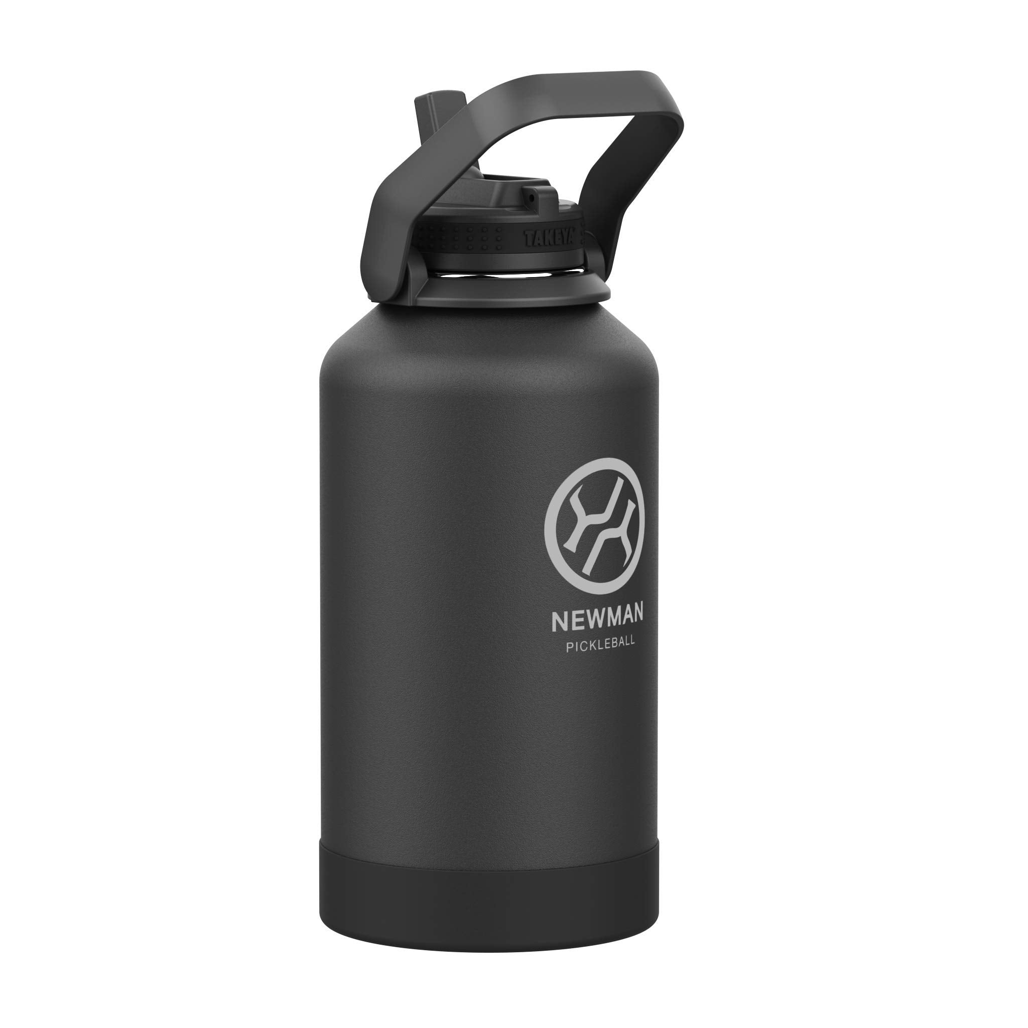 Takeya Stainless Steel Insulated Water Bottle, 64 oz, Ace Black, Model 53020, Durable PP Lid, Carry Handle