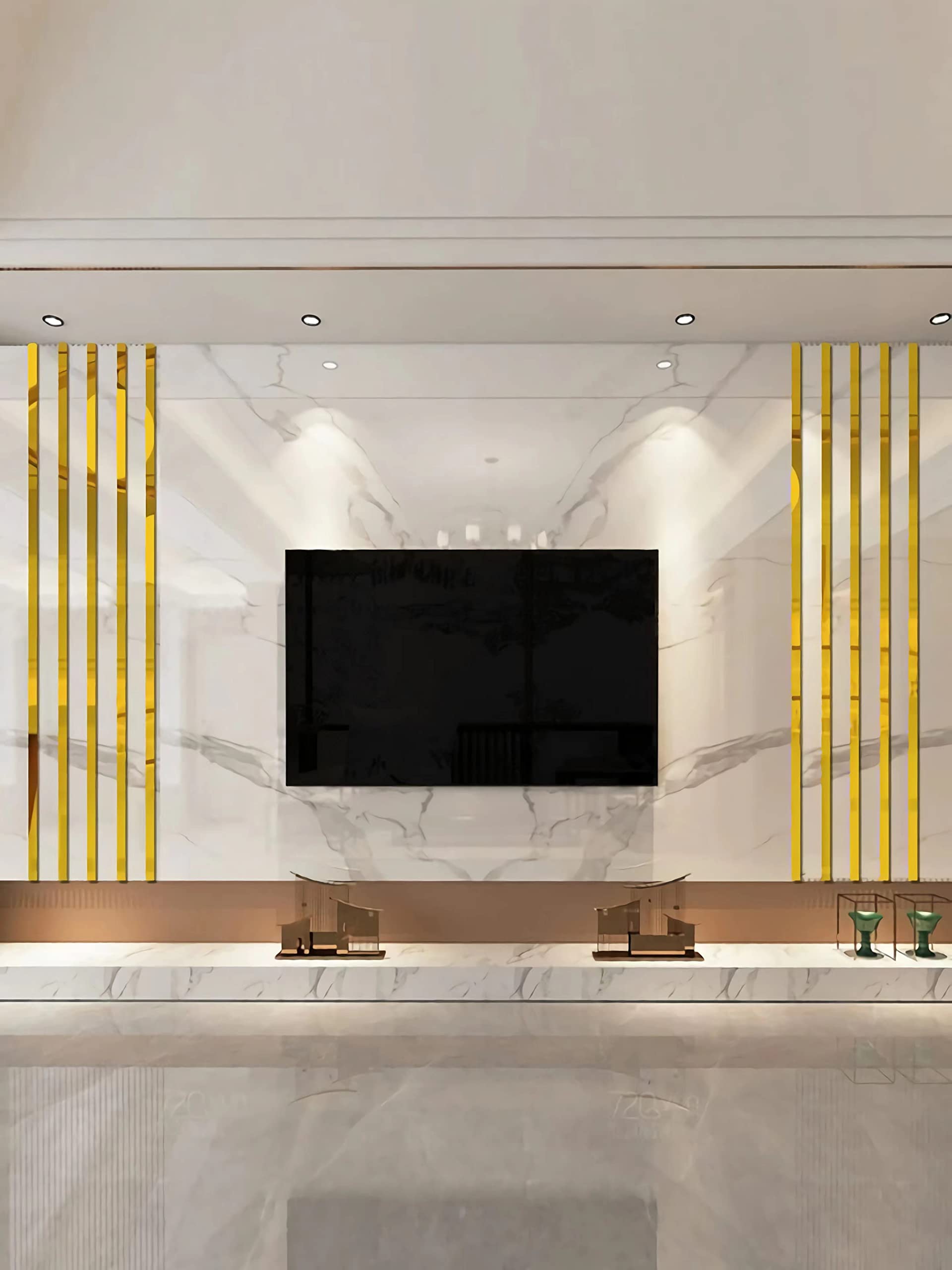 15 Pcs Self-Adhesive Flexible Molding Trim, Vibrant Mirror Like Stickers, Removable Decals Stickers For Wall Frames/Wallpaper Bo