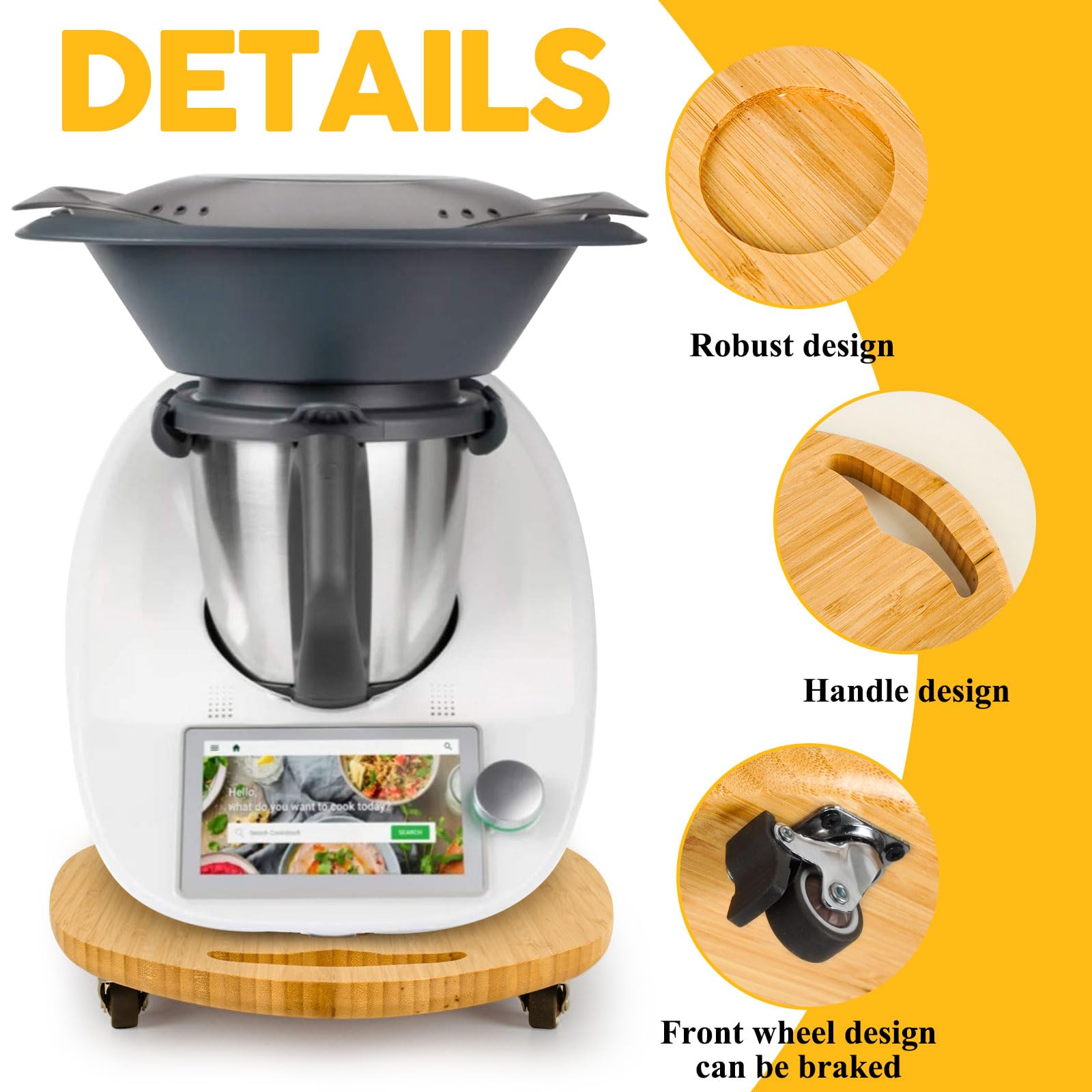 Elegant Sliding Tray For Thermomix Tm5 Tm6, Base For Thermomix - Sturdy, Slides Easily From Under The Cabinet, Rolling Appliance