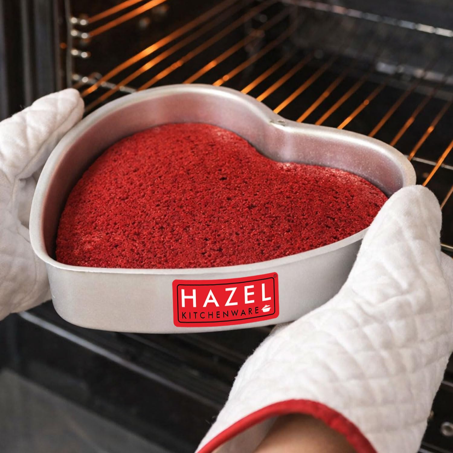 Hazel Aluminium Heart Shape Cake Mould 7.5 Inch | Cake Mould Microwave Oven Otg Cooker Baking Heart Aluminium Tray Tin