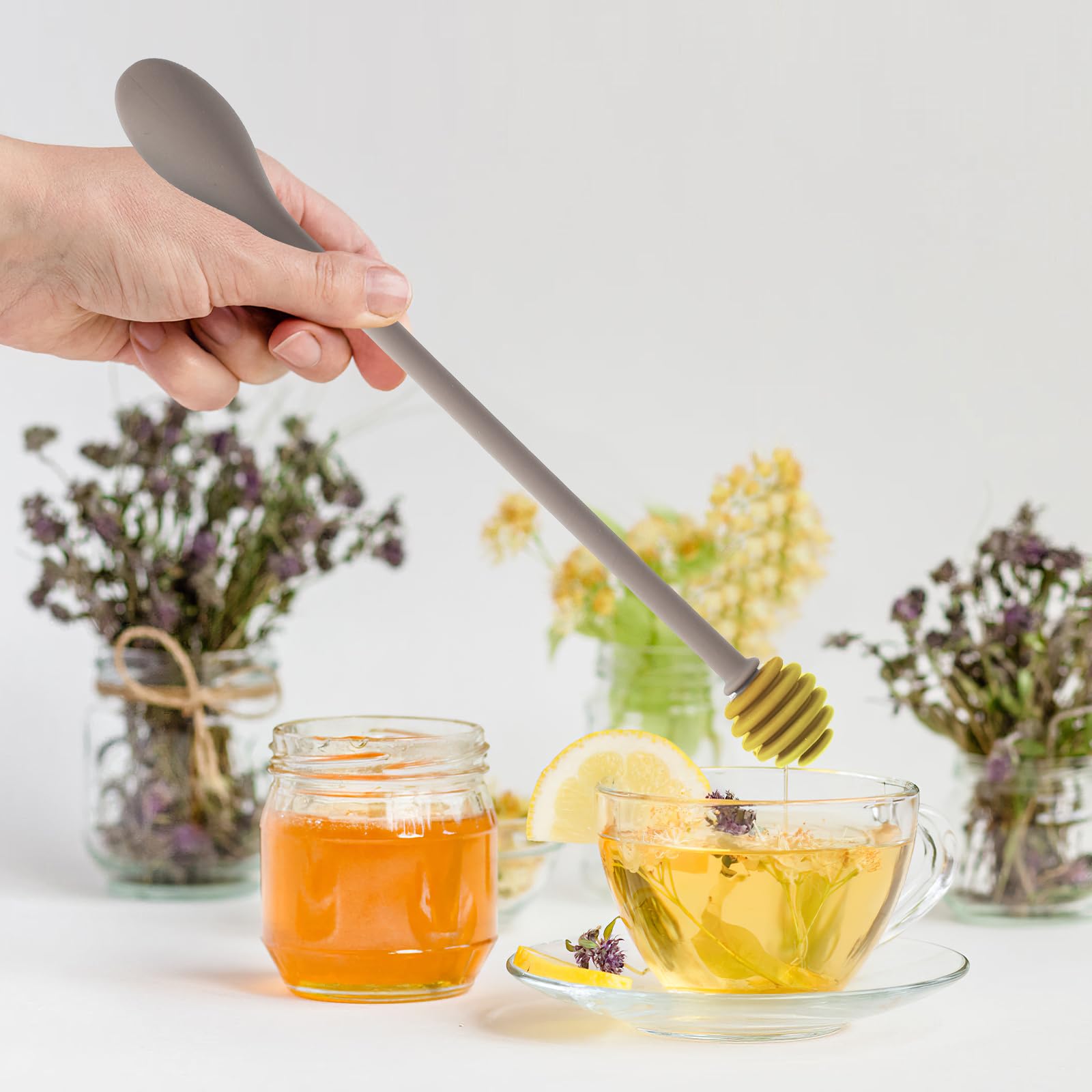 Alipis Syrup Dipper Honey Dipper Stick Silicone 2Pcs Syrup Dipper Stick Honey Mixing Stirrer Spoon Silicone Mixing Spoon For Hon