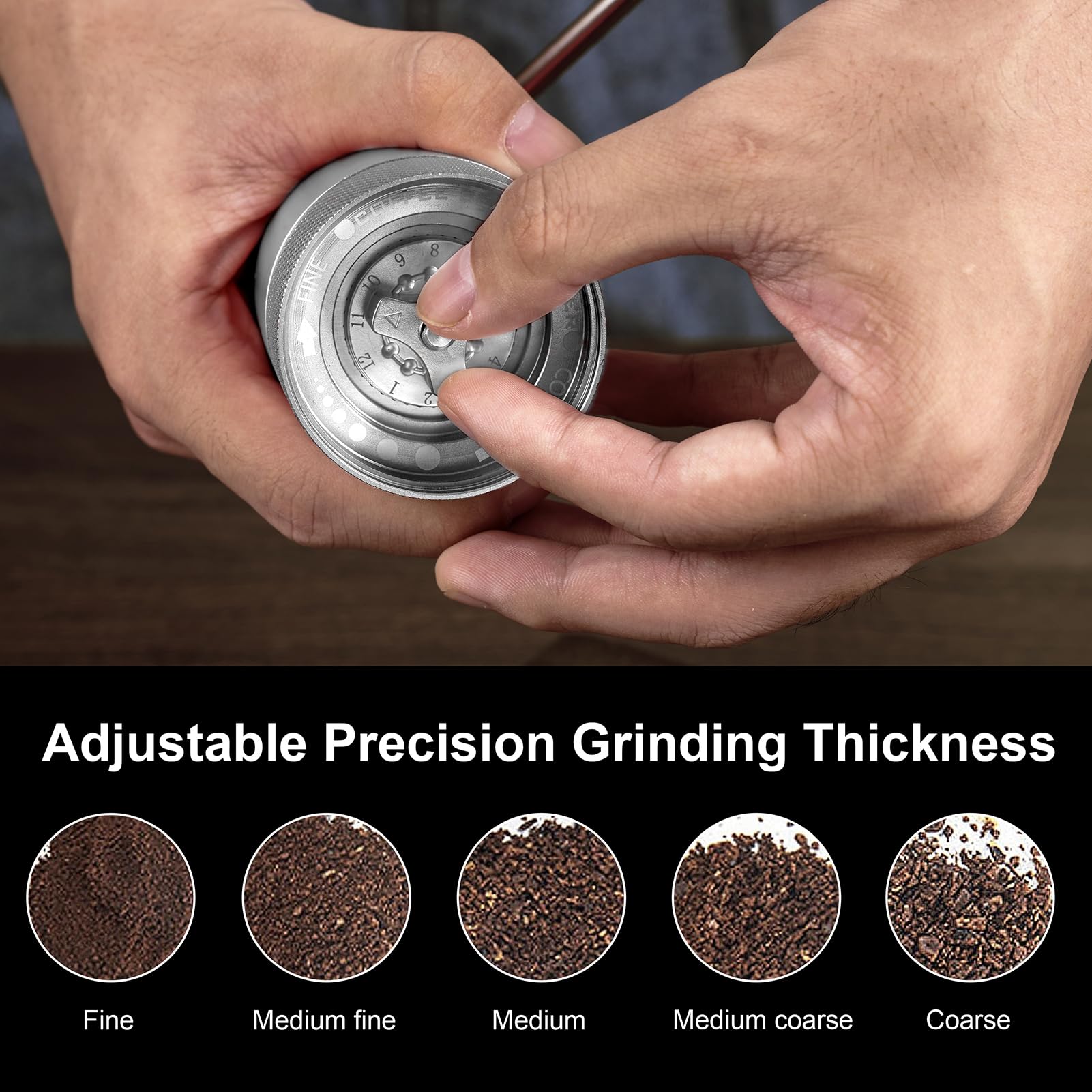 Newlukpro M6 Manual Coffee Grinder,Coffee Burr Grinder With 24 Grinding Settings,Espresso Grinder With Sharp Hexagonal Mill Core
