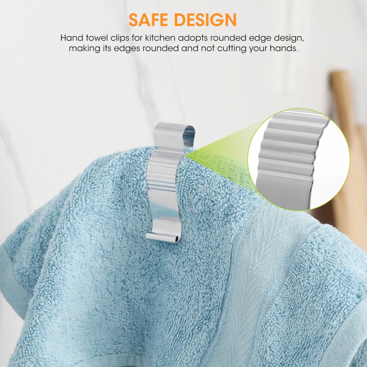 Aieve 4 Pcs Towel Clips, Hand Towel Clips For Kitchen Or Bathroom, Towel Clips For Oven Handle, Dishwasher, Stove