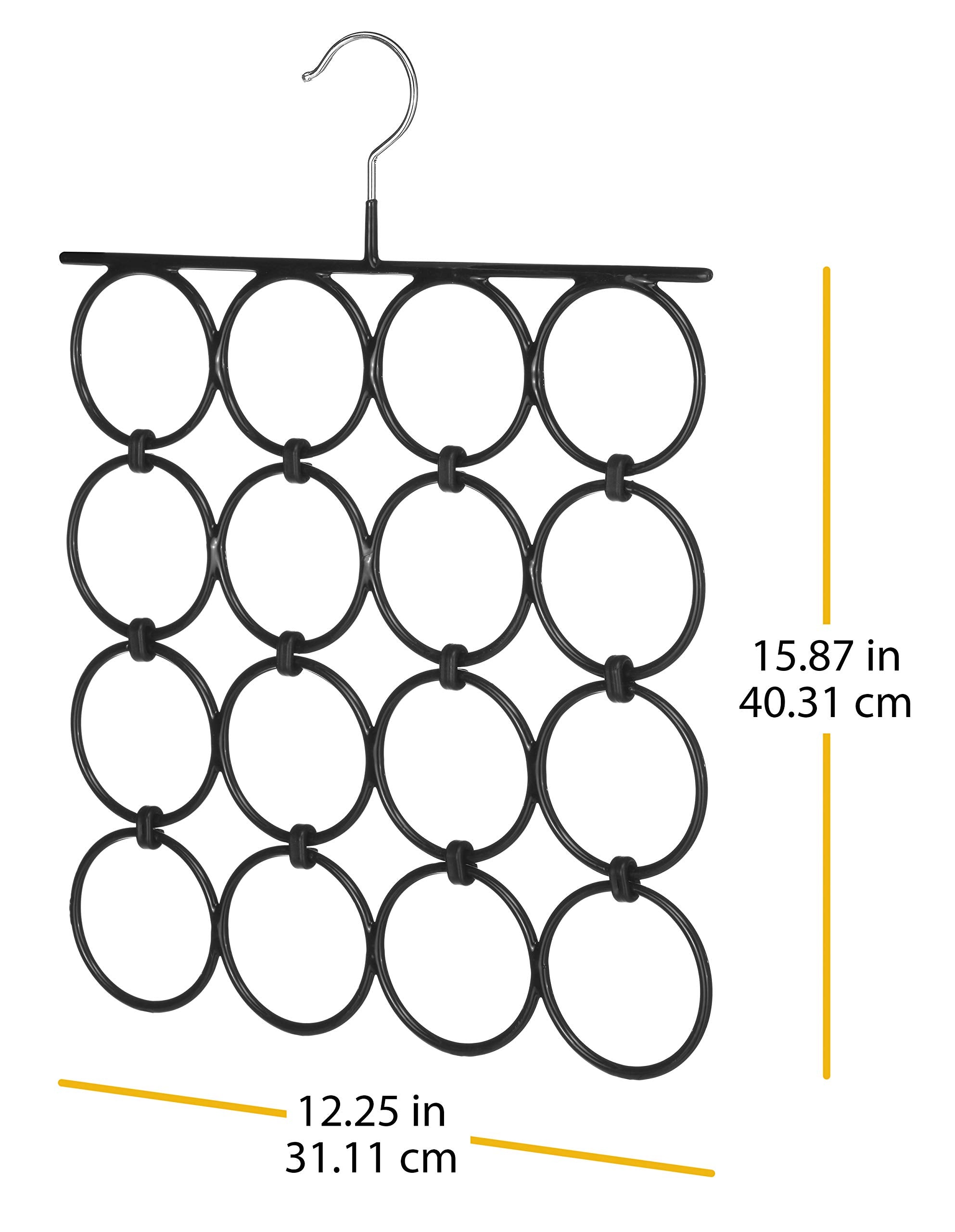 Whitmor Folding Scarf/Accessory Hanger  Black & Chrome  0. 47 x 12. 25 x 15. 88 inch