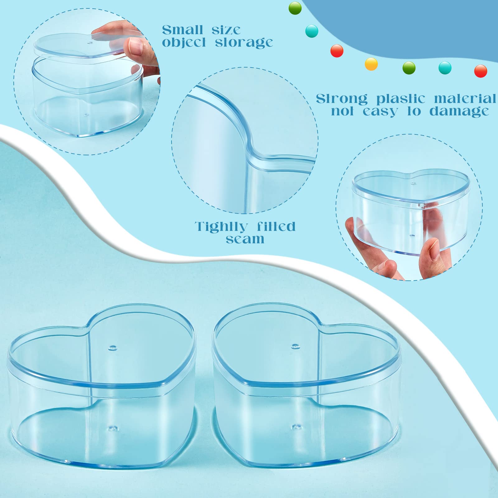 Blulu 8 Pieces Clear Acrylic Plastic Jewelry Box Mini Storage Box Mini Cube Containers with Lids for Candy and Tiny Jewelry(3.27