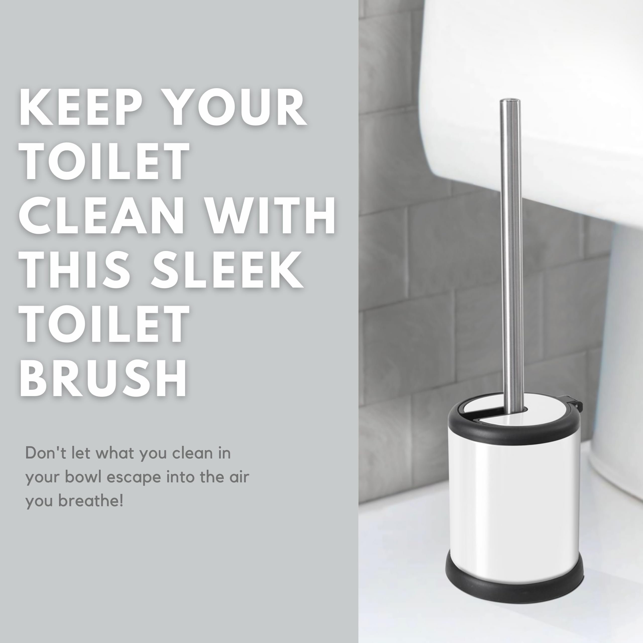Toilettree Products Toilet Brush With Lid (White 2 Pack)