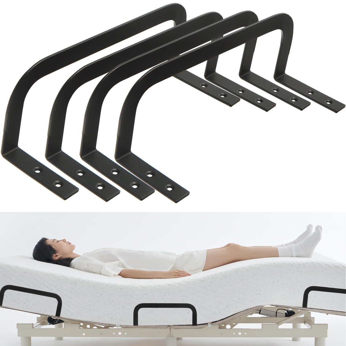 Koxhero Mattress Retainer Bar Bracket Holder 4Pcs Keeping Mattress From Sliding For Foot Of Platform Beds,Adjustable Beds,Rv Mat