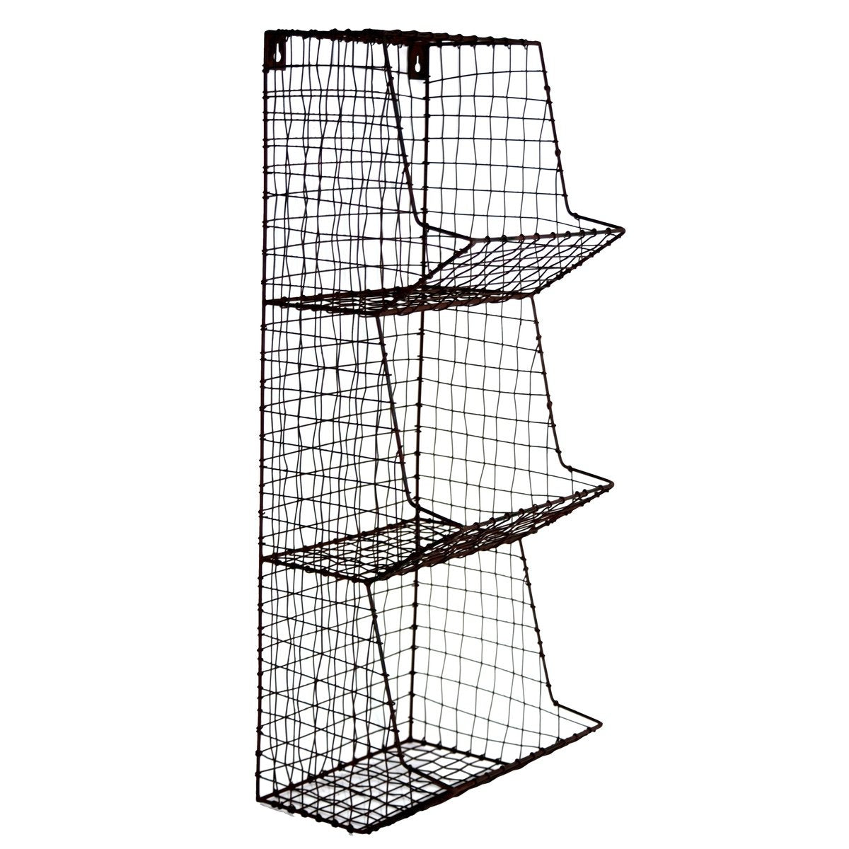 Tg,Llc Treasure Gurus Wire Wall 3 Storage Bin Fruit/Vegetable Basket Primitive Rustic Farmhouse Decor
