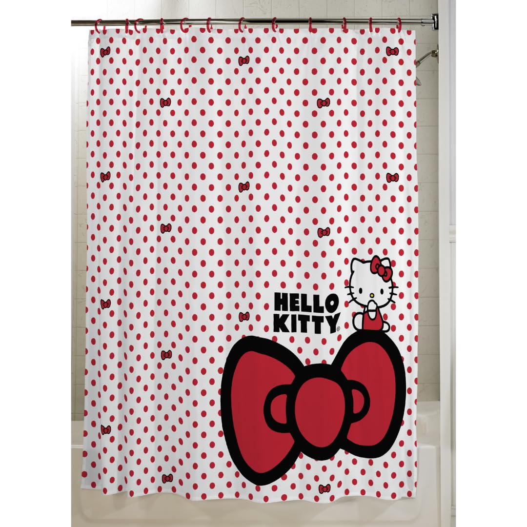 Franco Hello Kitty 13 Piece Shower Curtain And Ring Set, (100% Officially Licensed Product)