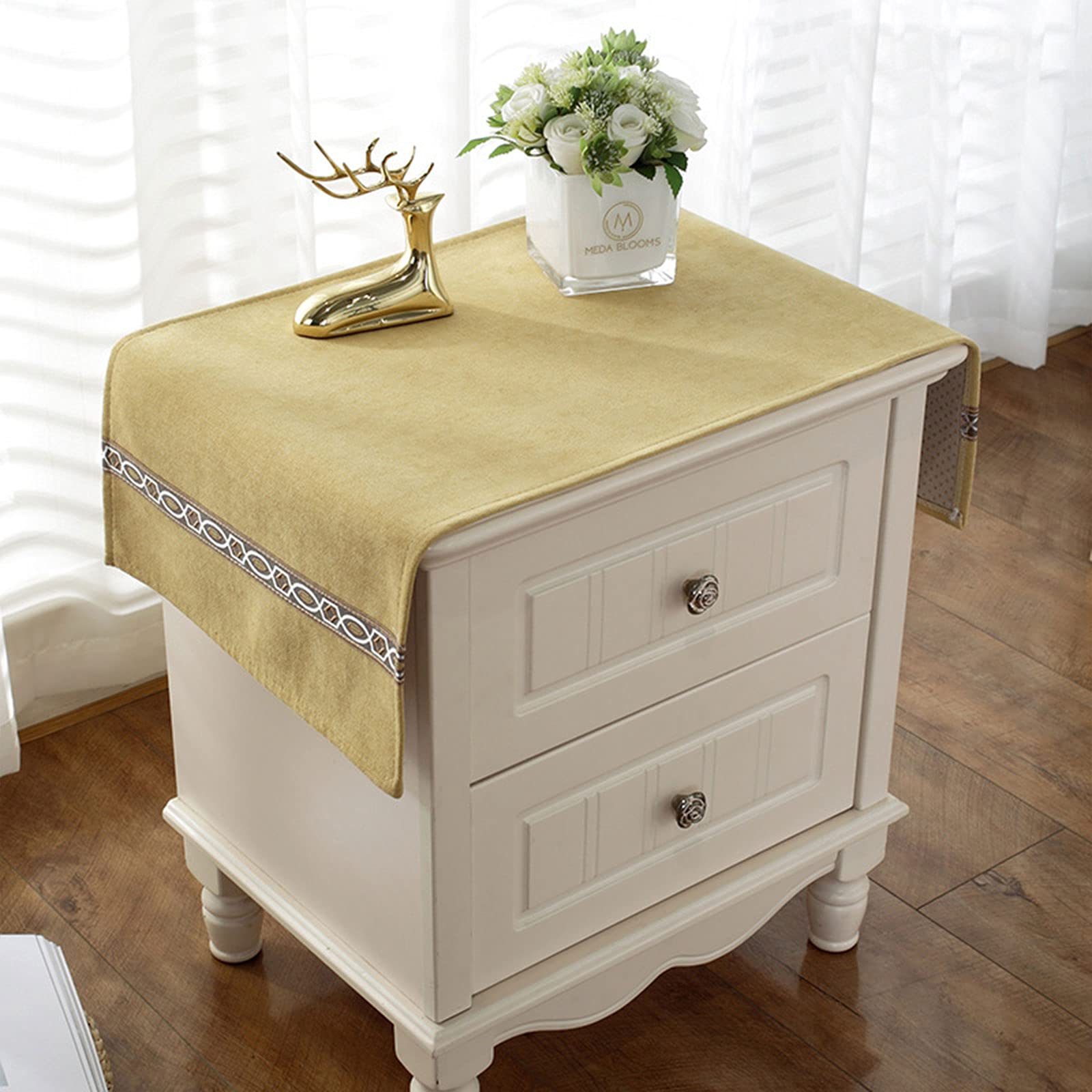 Comfeeling Bedside Tablecloth Table Dustcover Bedside Tablecover Bedside Tabletop Home Decoration Fabric Tablecloth Bedside Tabl