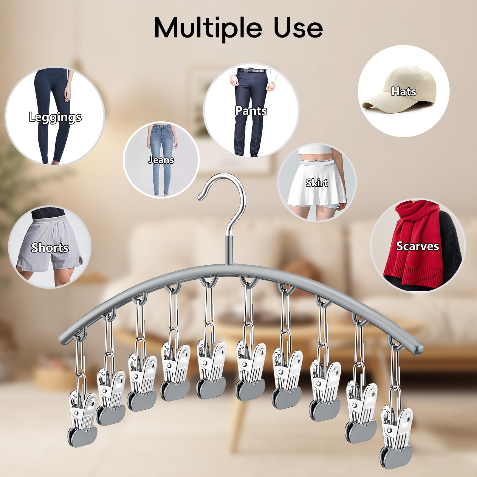 Tomcare 2 Pack Tank Top Hanger And 2 Pack Leggings Organizers Space Saving Sport Bras Organizer Metal Yoga Pants Hangers With 20