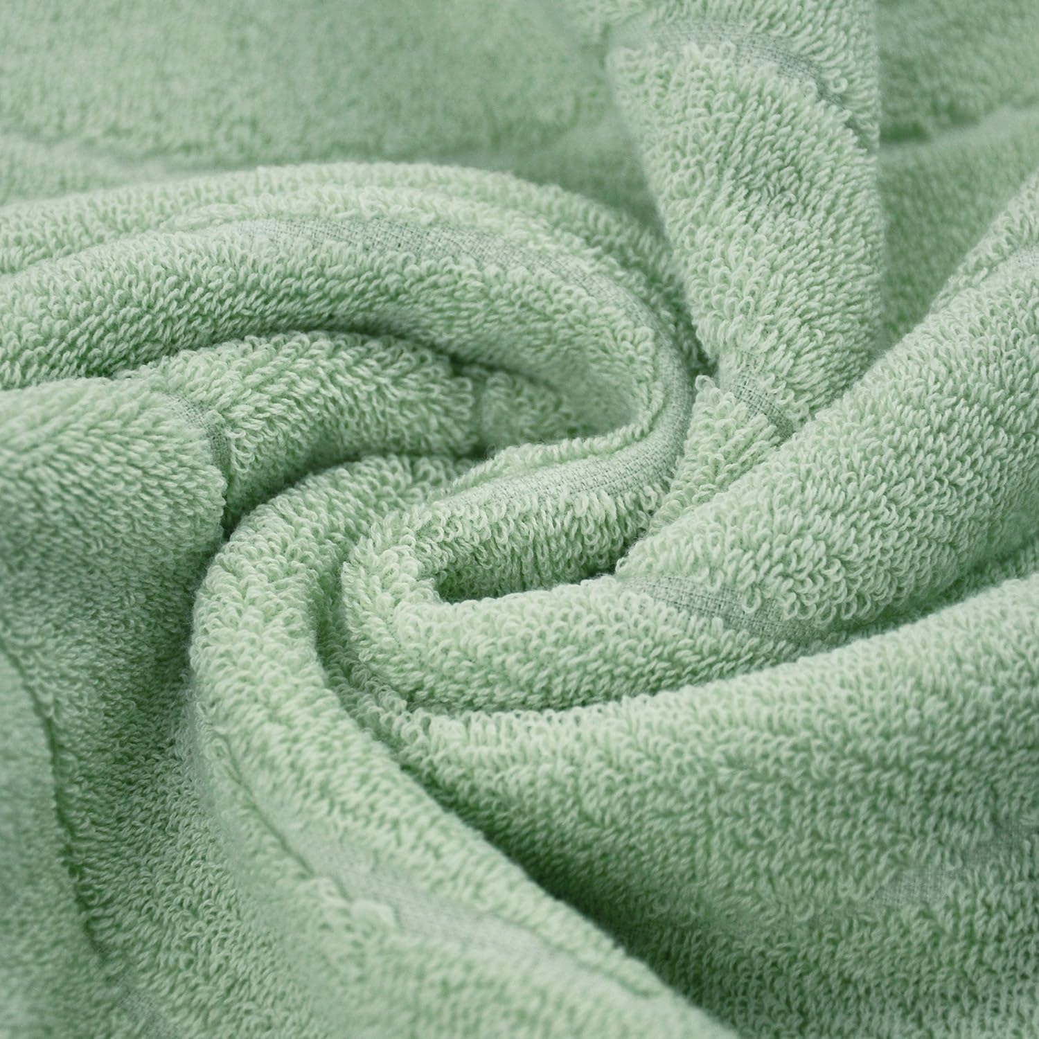 Hand Towels 2 Pack - Light Green Wavy Striped Hand Towels For Bathroom, 100% Natural Cotton Soft Absorbent Decorative Towels, 13