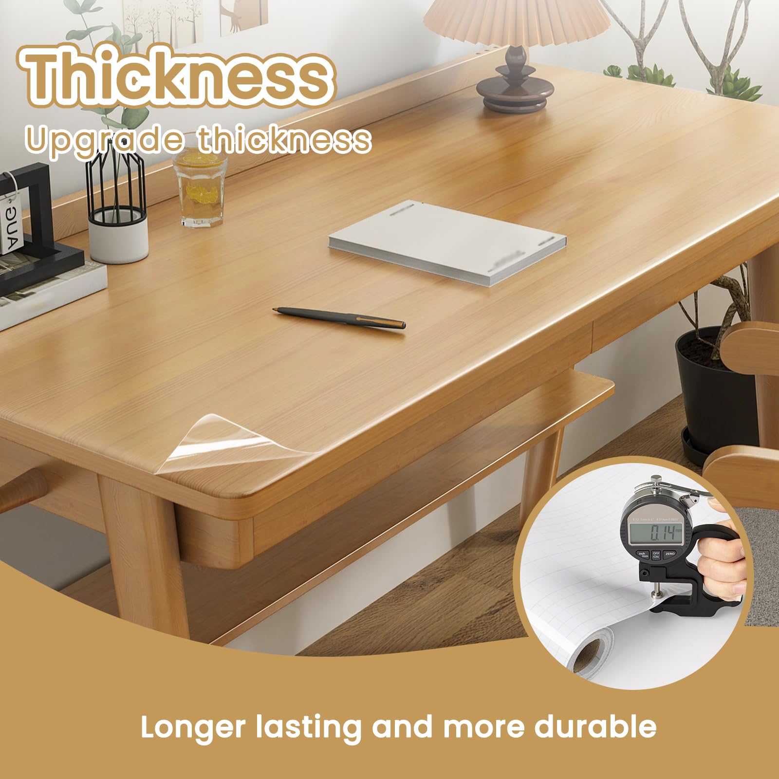 Practicalws Clear Contact Paper, Self Adhesive Removable Vinyl Film Thickness Clear Wall Protector, Waterproof Wallpaper For Kit