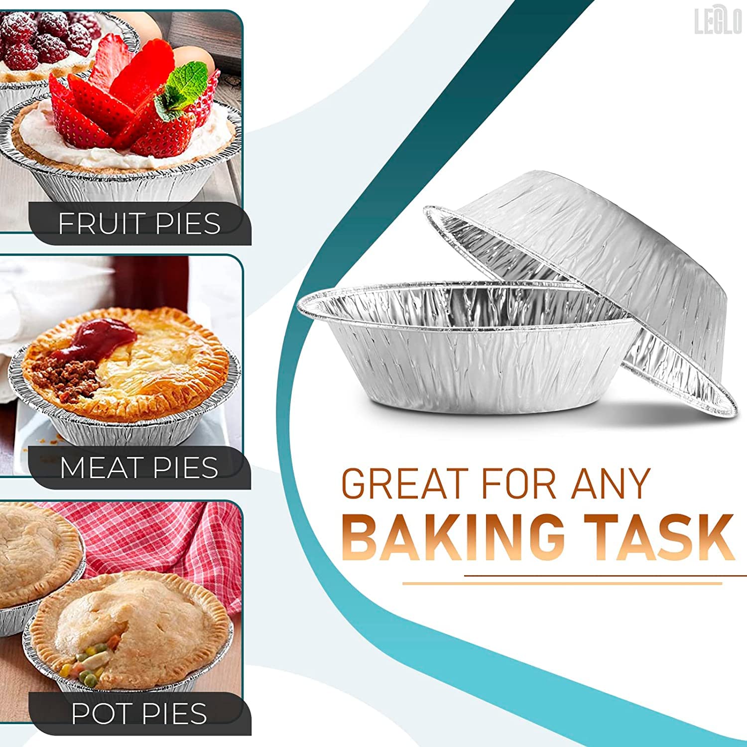 Leglo 200Pcs Aluminum Foil Mini Pie Tins - 3 Inch Pie Pans Small Pie Pans Baking Tins Disposable Aluminum Pans For Restaurant Fo