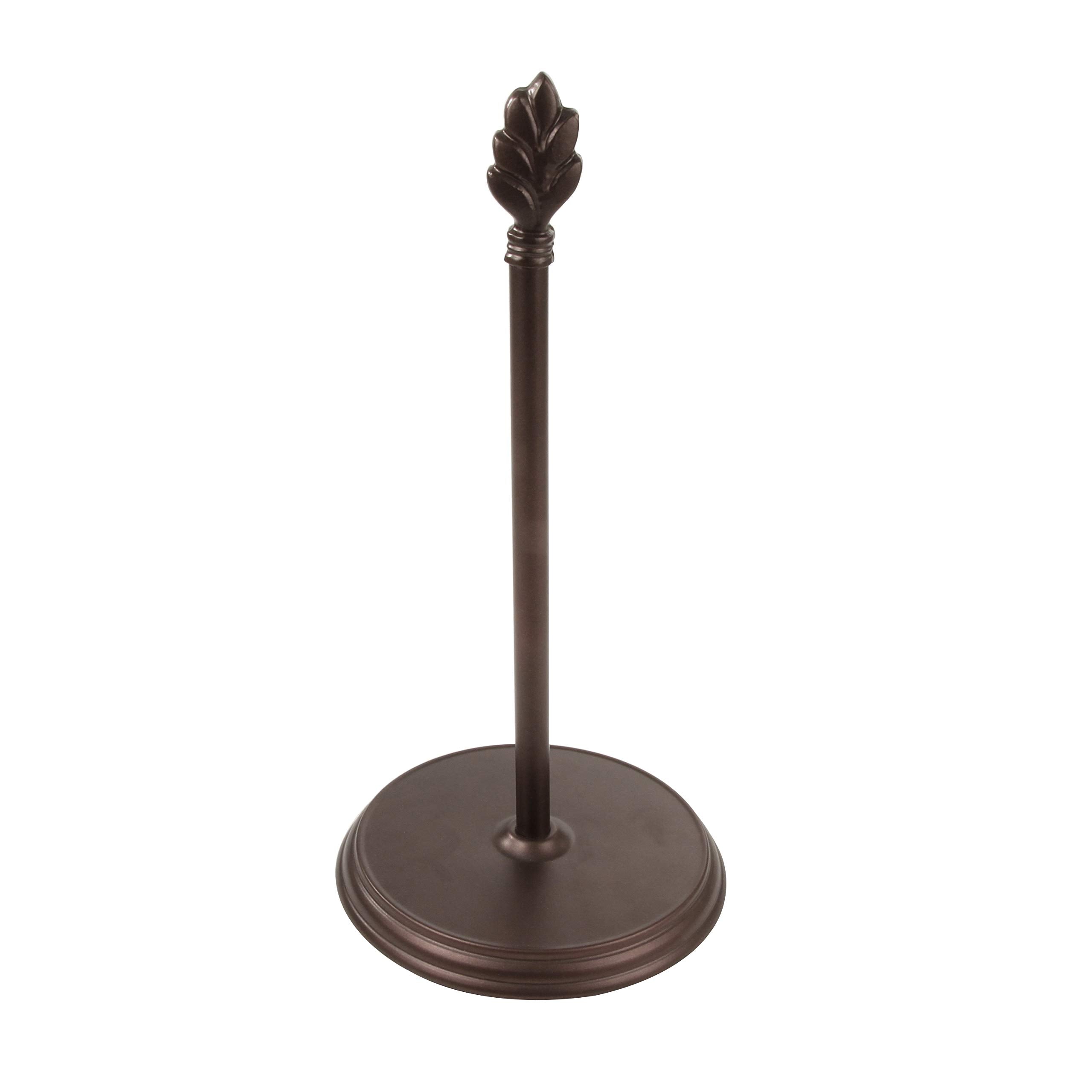 Spectrum Diversified Leaf Cast Iron Dispenser, Nature-Inspired Kitchen Countertop Paper Towel Holder, Holds Both Standard & Jumb