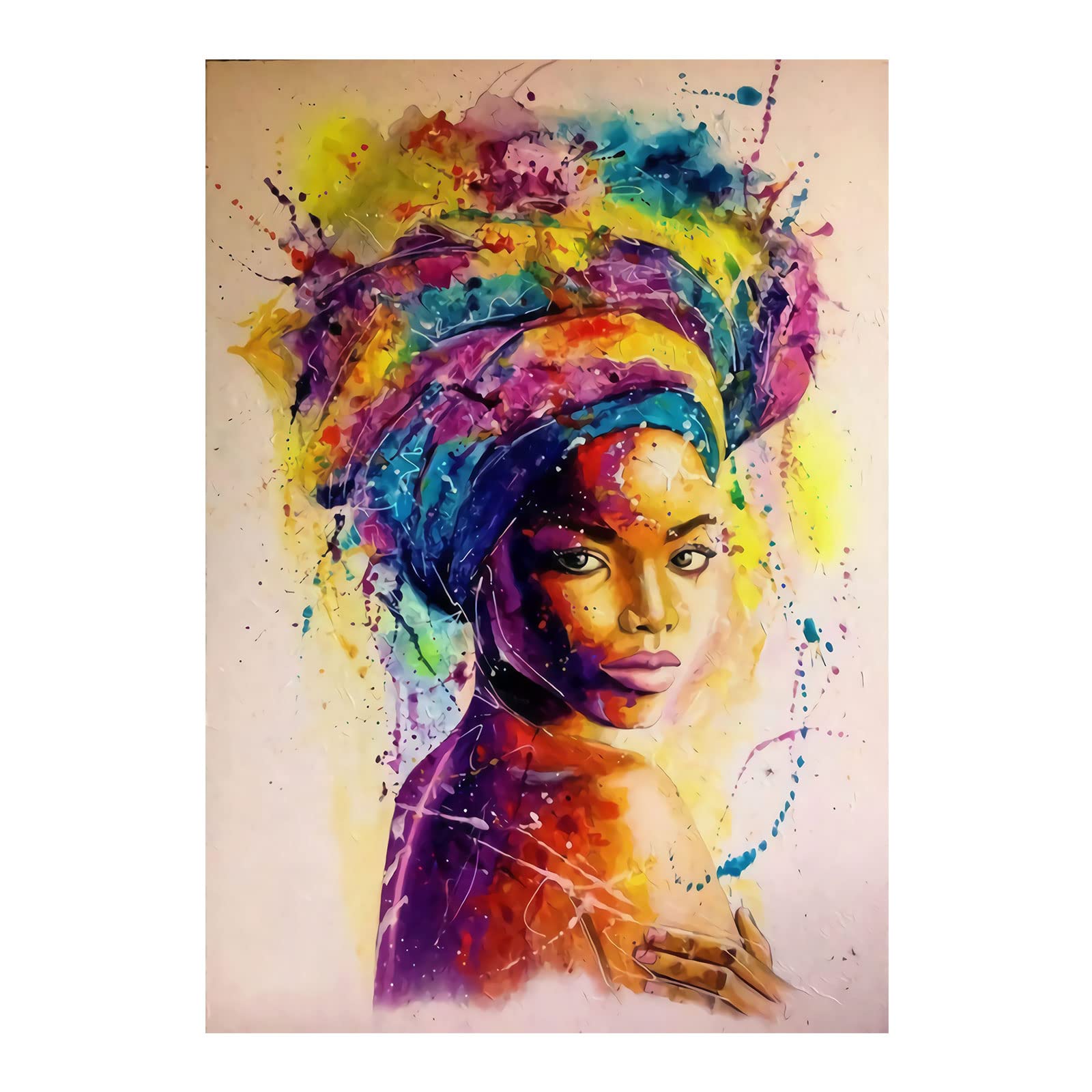 African Black Woman Graffiti Pictures Wall Decor,Art Poster African American Art Canvas Art Poster,Abstract African Girl Canvas