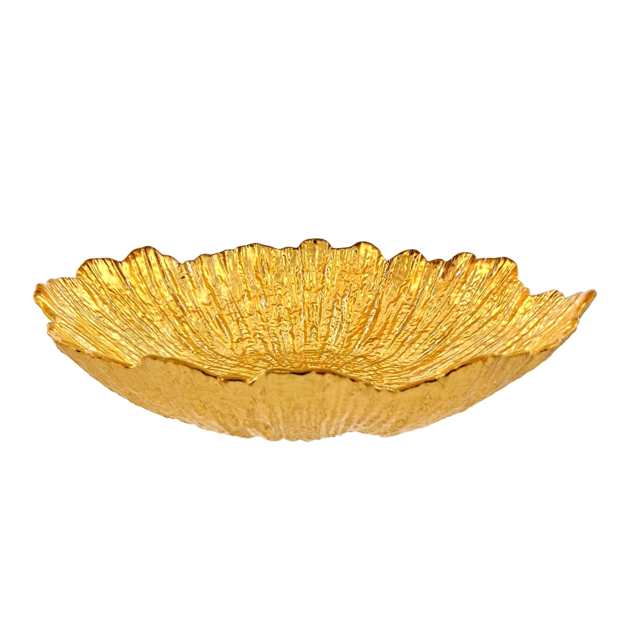 Red Pomegranate Coral 8.5'' Soup Plate Gold
