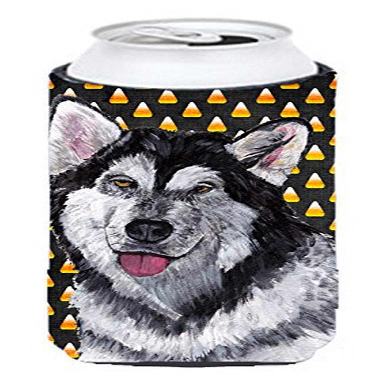 Caroline'S Treasures Sc9496Tbc Alaskan Malamute Candy Corn Halloween Tall Boy Hugger Can Cooler Sleeve Hugger Machine Washable D