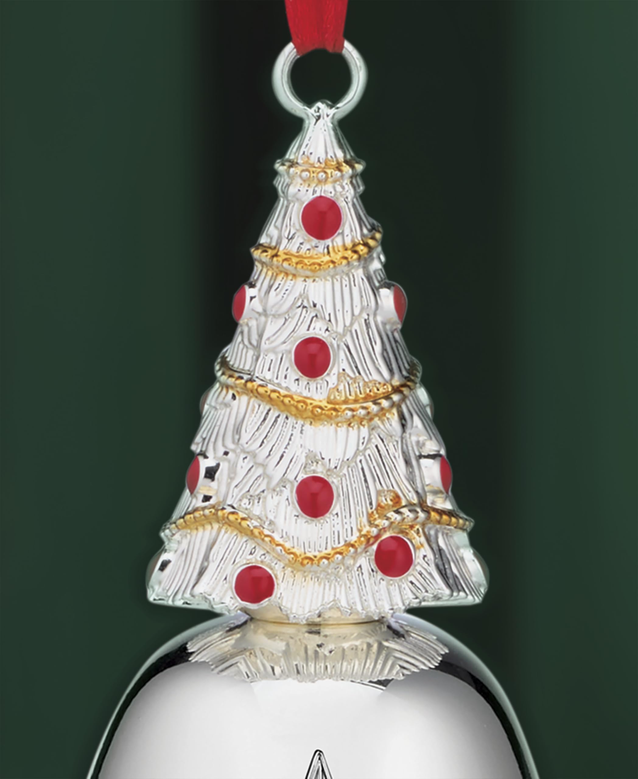 Lenox 897116 2025 Musical Bell Silverplate Ornament, We Wish You a Merry Christmas, Christmas, Holiday Decorations
