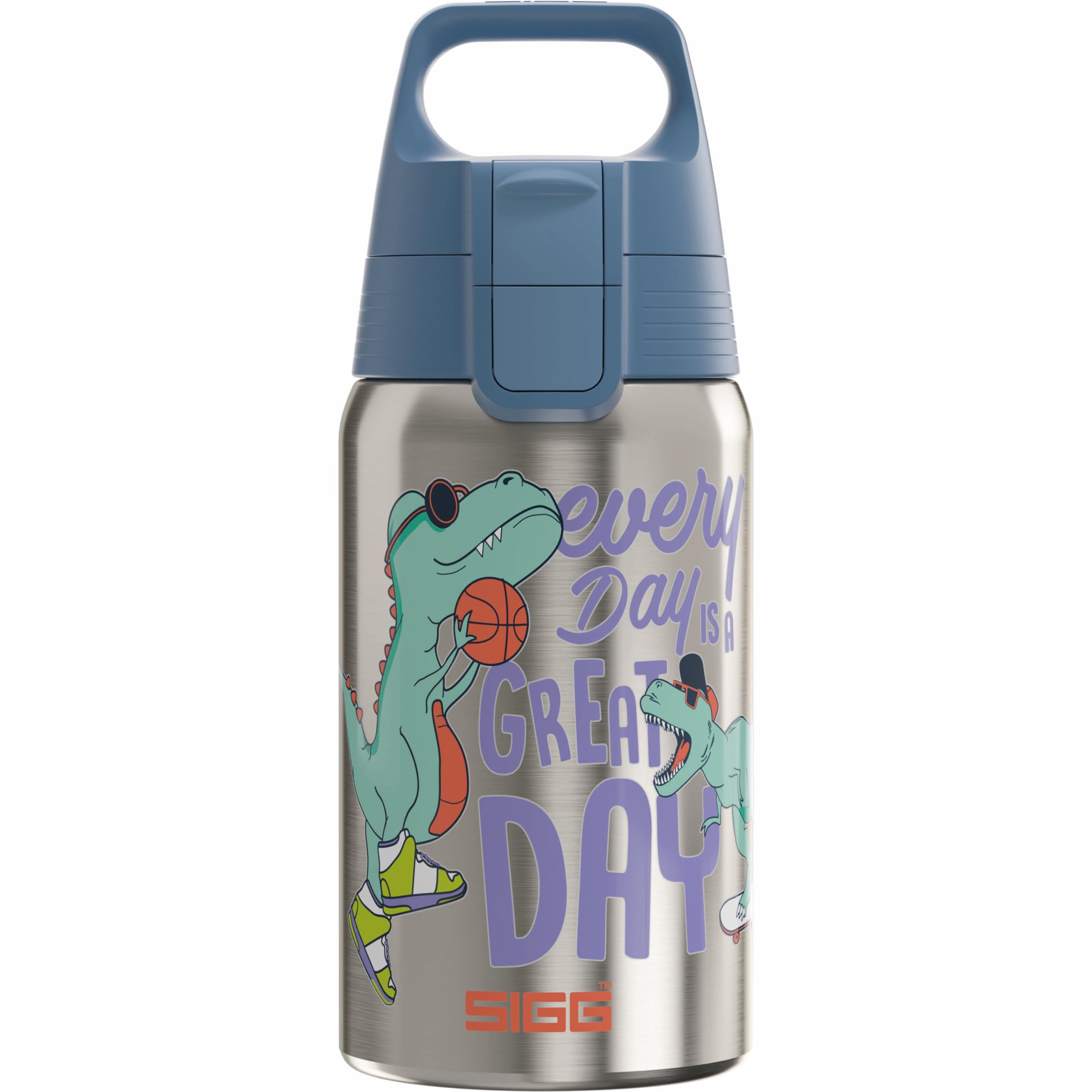 Sigg - Stainless Steel Kids Water Bottle - Shield Great Day - Suitable For Carbonated Beverages - Leakproof - Lightweight - Bpa
