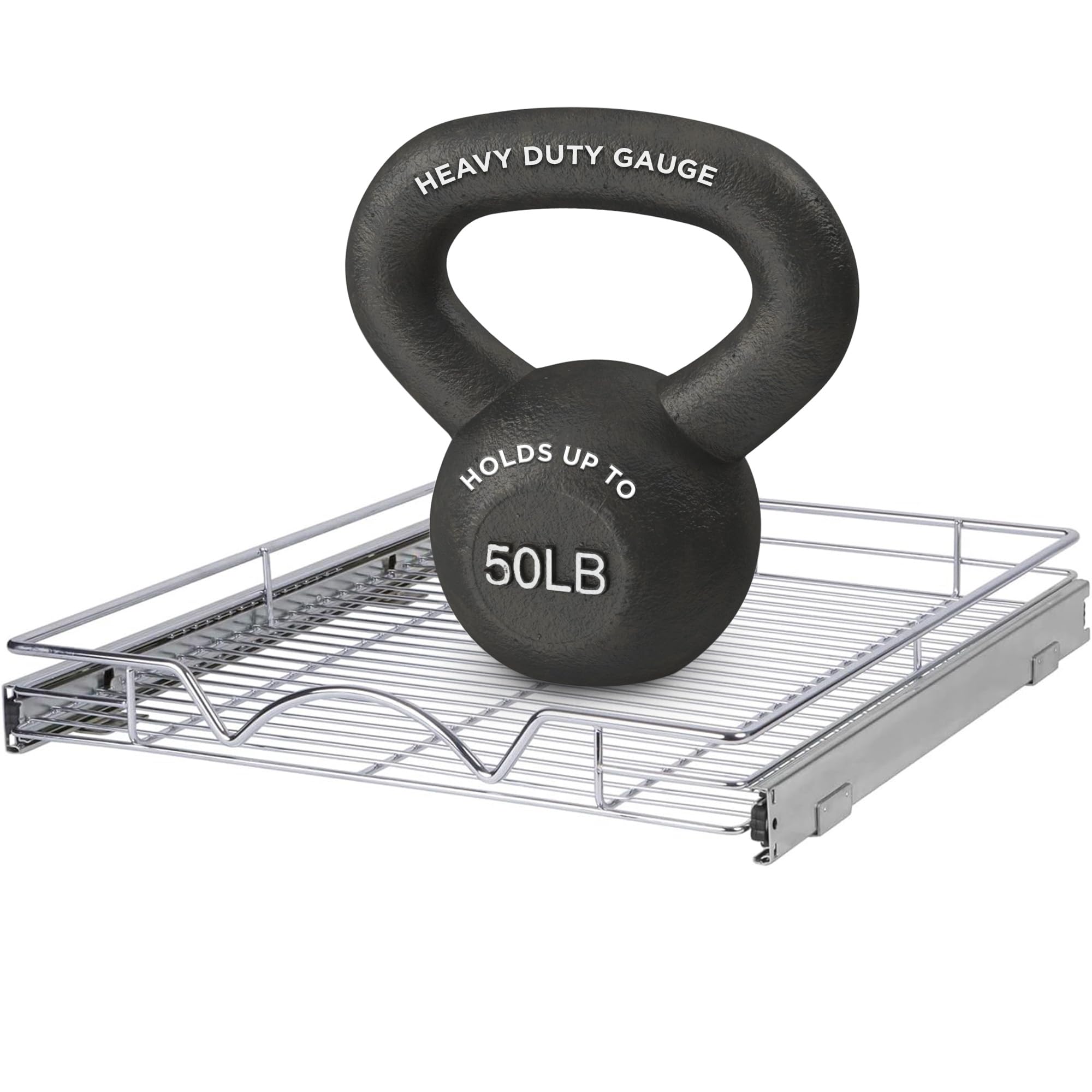 HOLDNSTORAGE Pull Out Cabinet Organizer, Heavy Duty Caddy w/Lifetime Limited Warranty -20? x 21? - Requires At Least 21-1/4Cabin