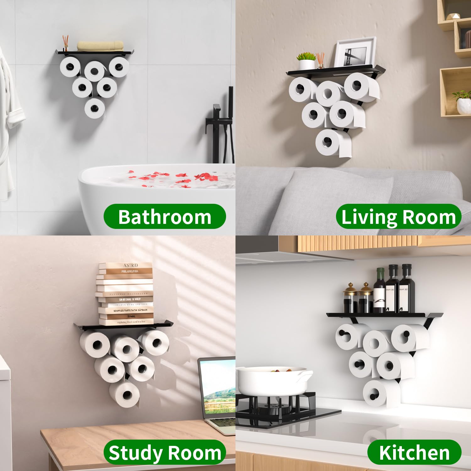 Toilet Paper Holder Rack, Funny Wall Mount Toilet Paper Storage For Extra 12 Rolls, Metal Wall Art Sculpture Bathroom Decor Tiss