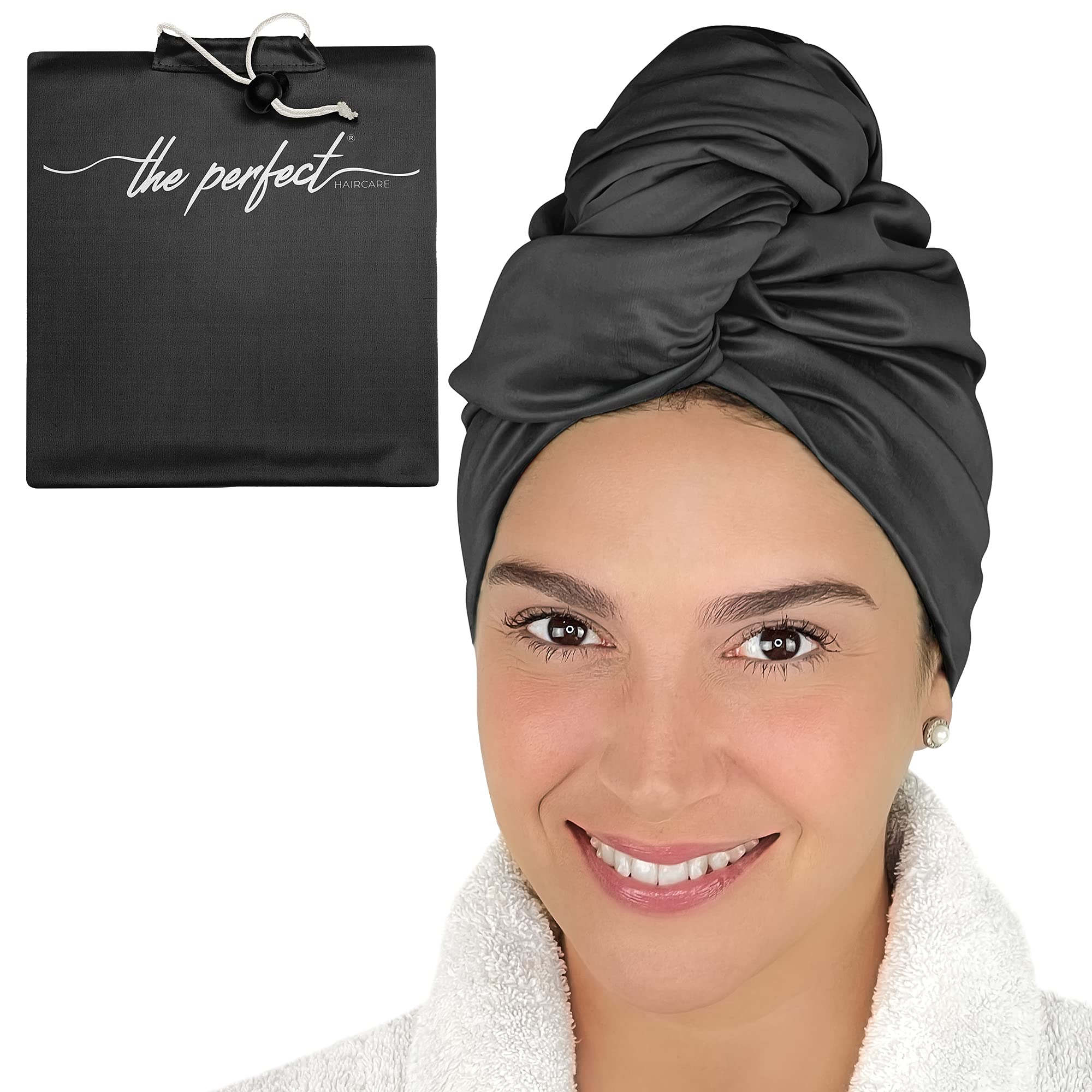 Microfiber Hair Towel Wrap for Women - Gift and Travel - Smooth like Silk - Curly, Wavy, Straight Hair Girls - Plopping Essentia