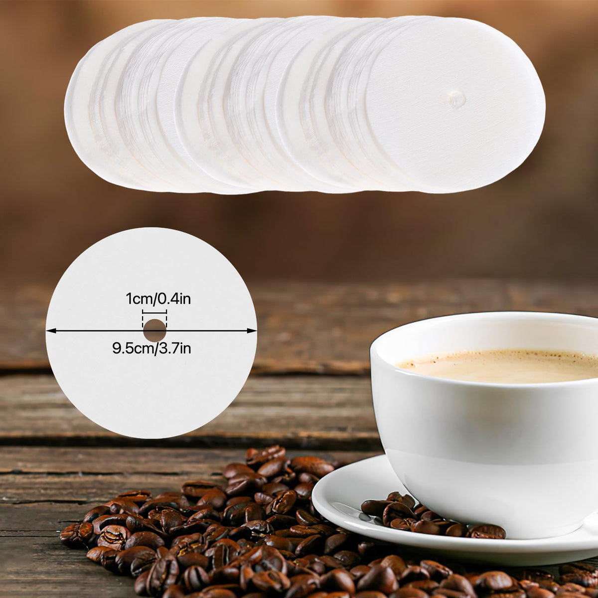 300 Count Percolator Coffee Filters, 3.74 Inch Natural Unbleached Disp ...