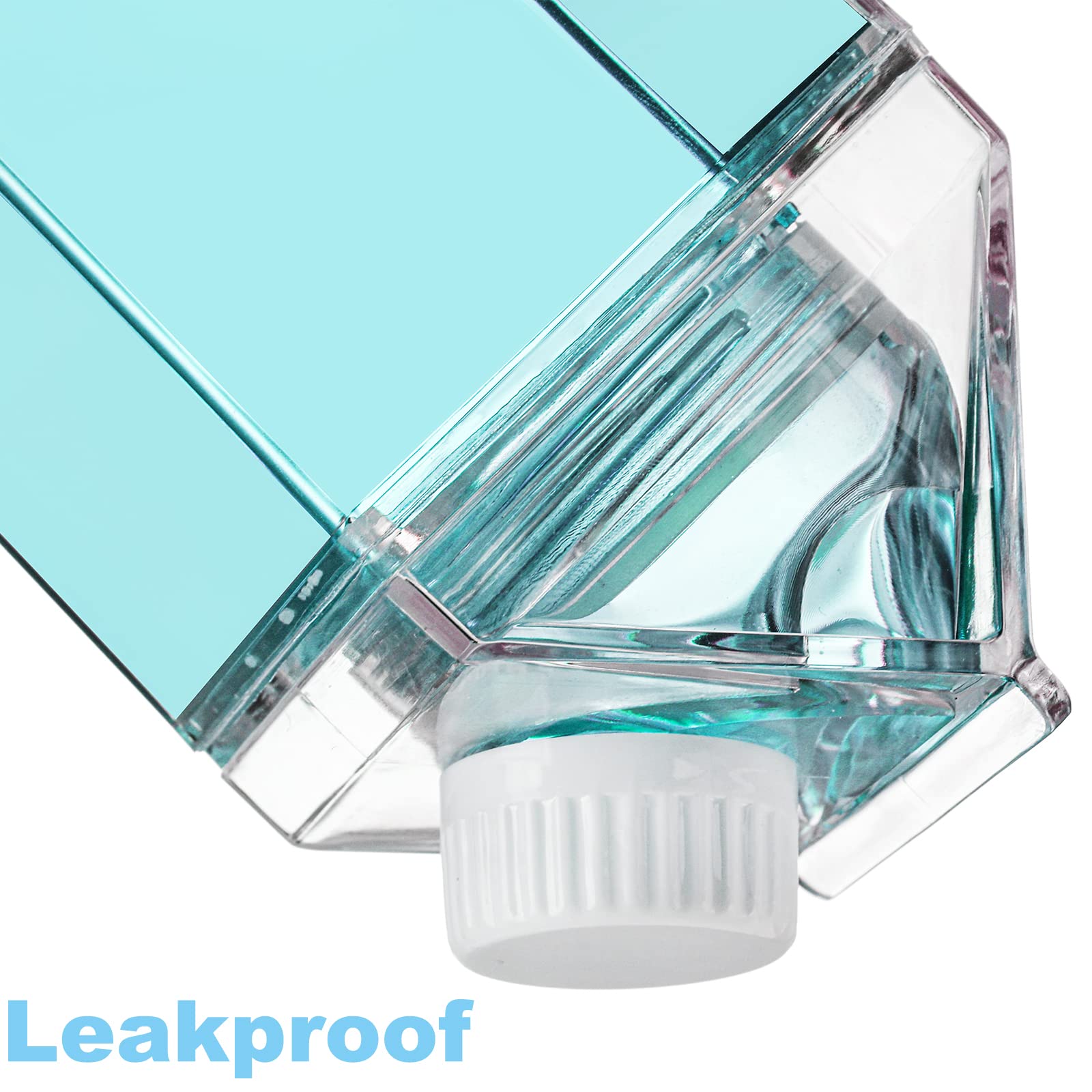 Yarlung 6 Pack Milk Carton Water Bottle, 17 Oz Clear Plastic Milk Box Portable Square Juice Bottle For Outdoor Sports Travel Cam