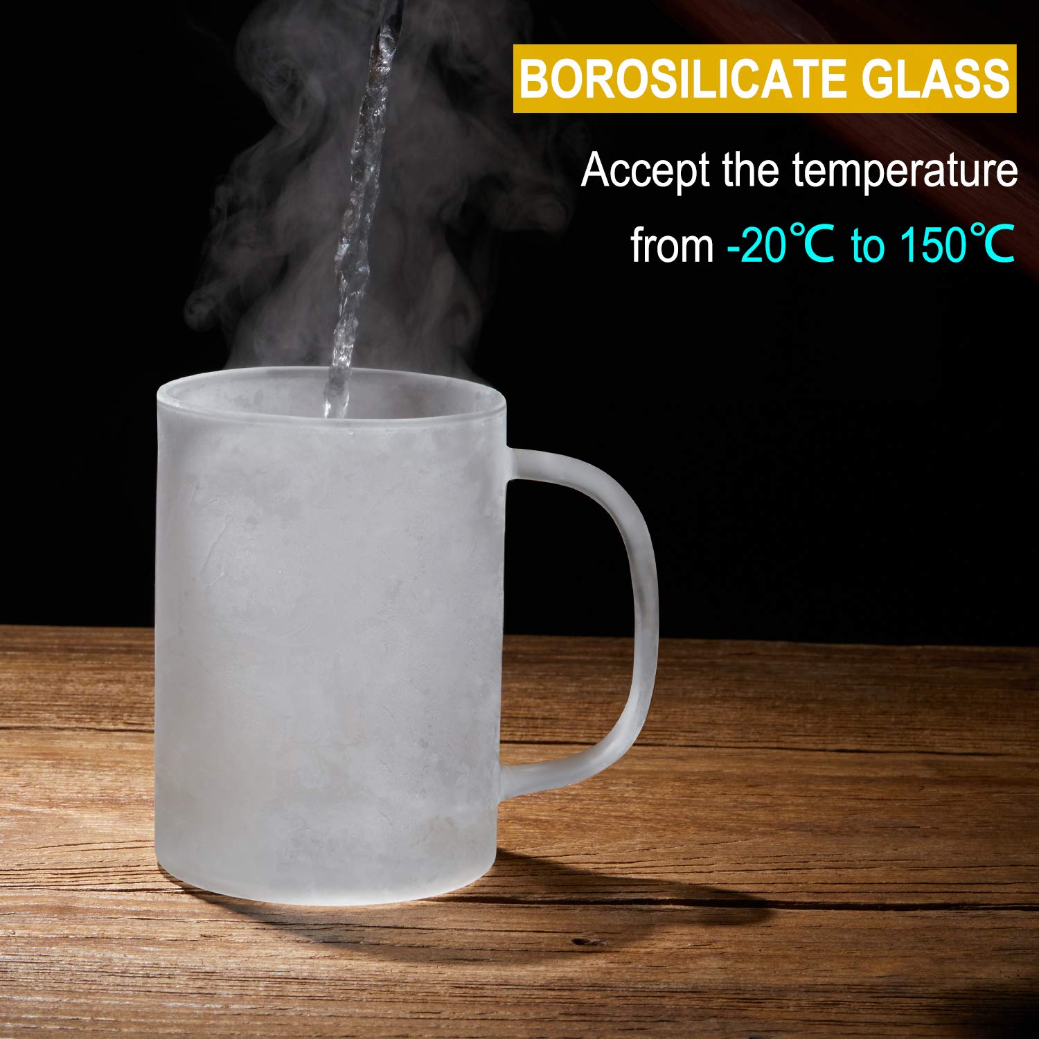 Enindel 3020.05 Glass Tea Mug with Infuser and Lid  Tea Cup  Clear  20 OZ  GM005