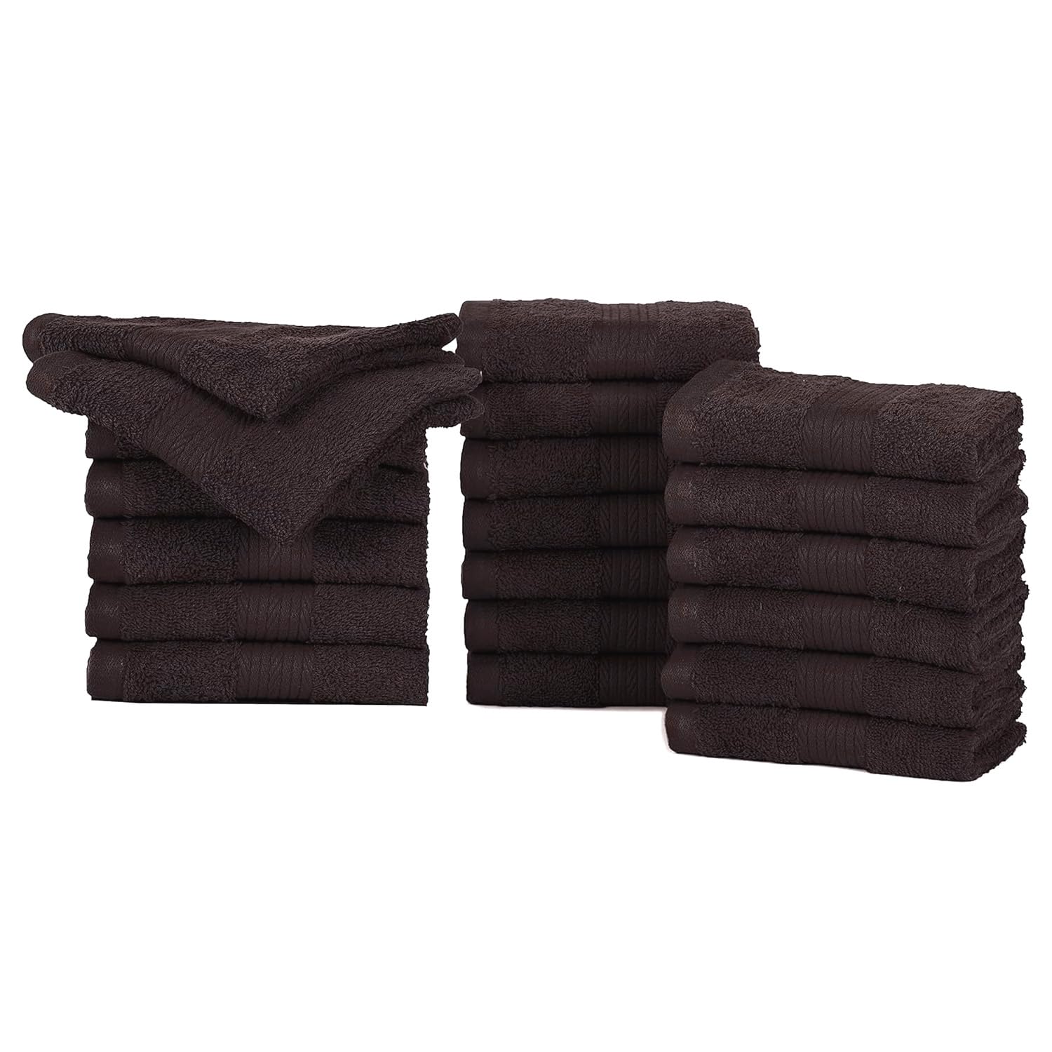 Ample Decor Set Of 20 Wash Cloths 12 X 12 Inch 100% Cotton 600 Gsm,Lightweight Reusable Fingertip Towels, Quick Drying Machine W
