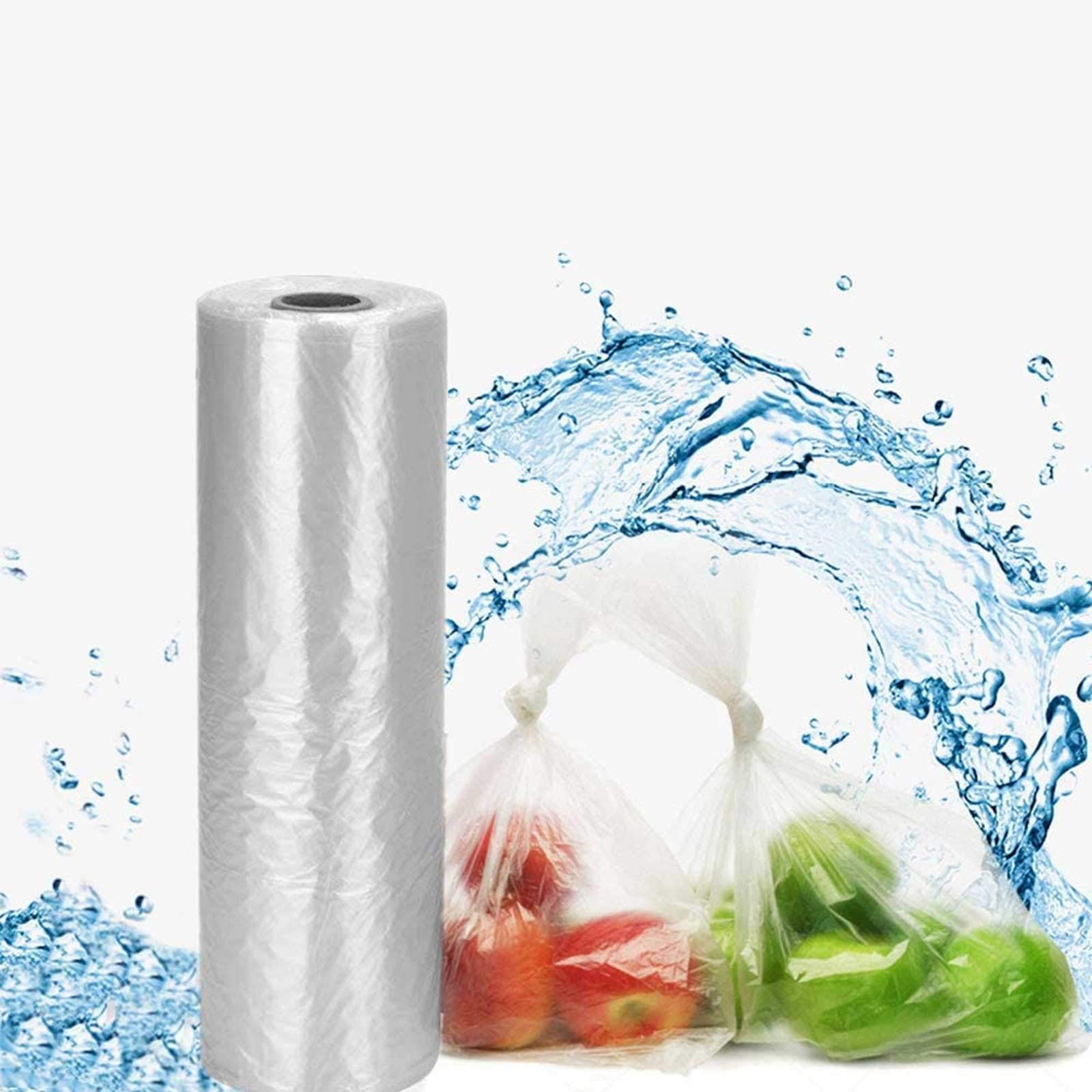 Besteasy Plastic Produce Bag, 12'' X 16'' Clear Plastic Produce Bags On A Roll, Durable Plastic Bags For Bread Fruits Vegetable