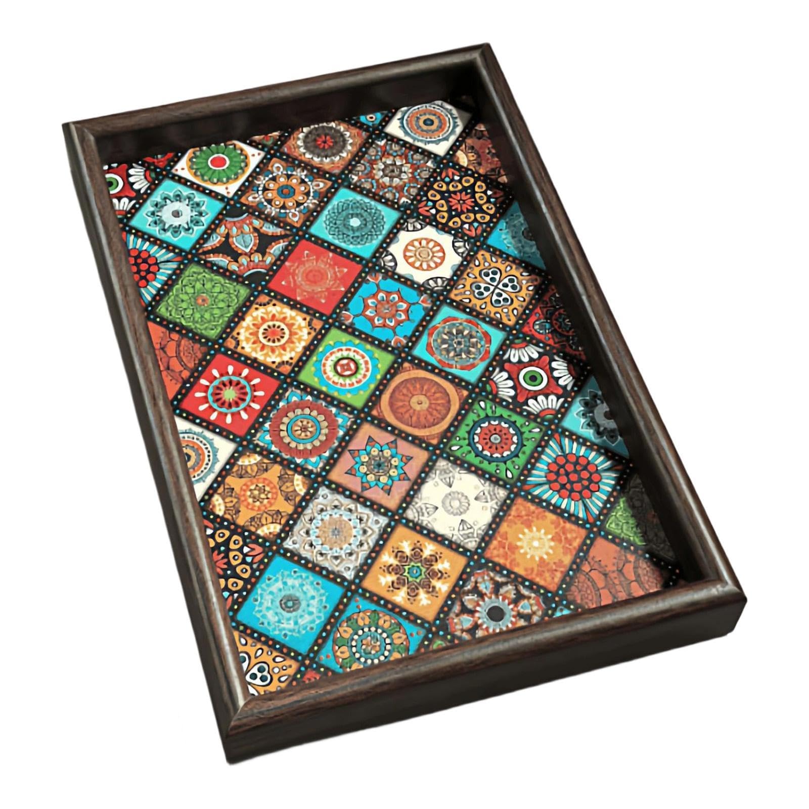 Merishopp Flat Jewelry Tray Organizer Bathroom Drawer Kitchen Counter Showcase Display Multicolor