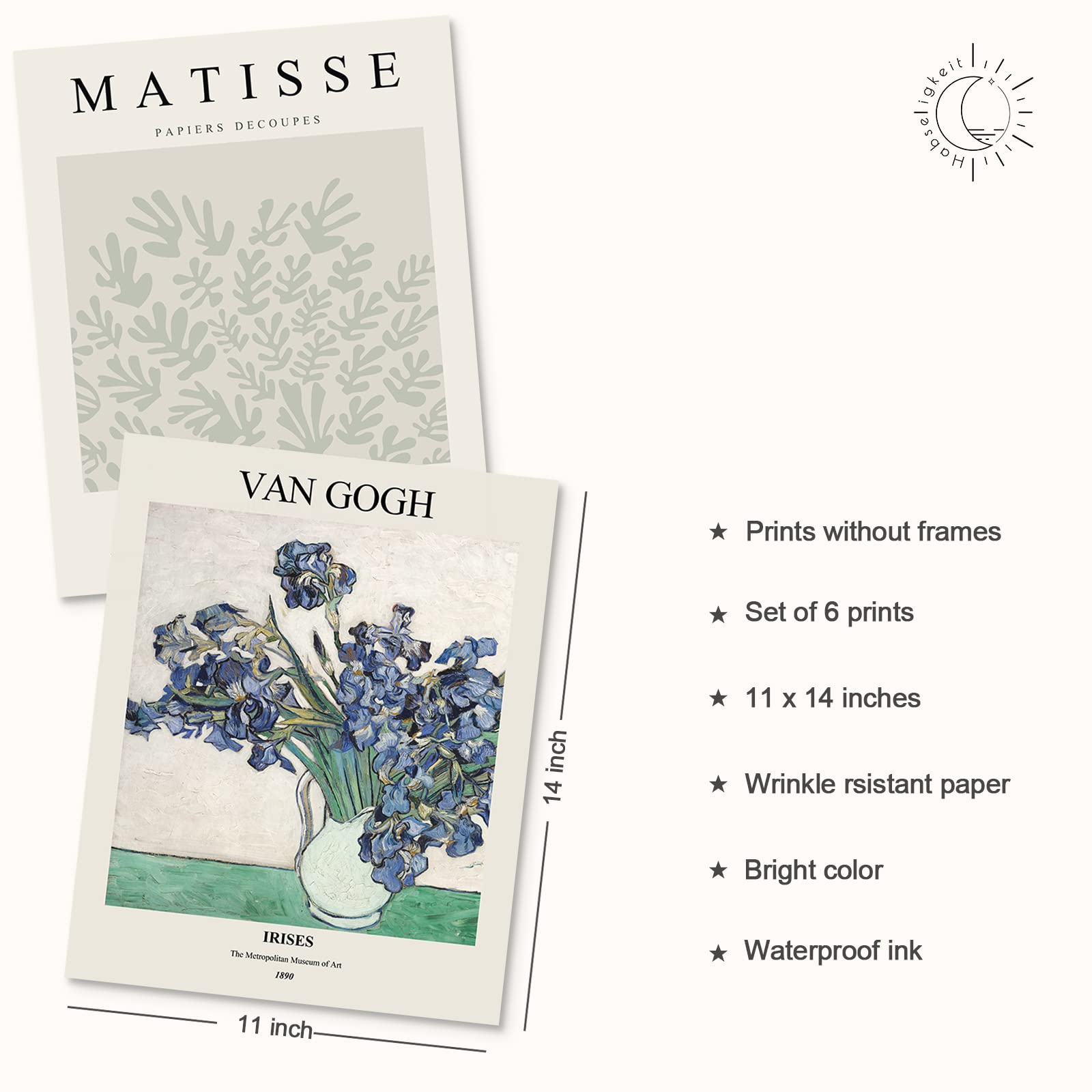 Habseligkeit Matisse Posters For Room Aesthetic, Flower Market Poster, Van Gogh Room Decor Aesthetic Vintage Prints For Wall Dec