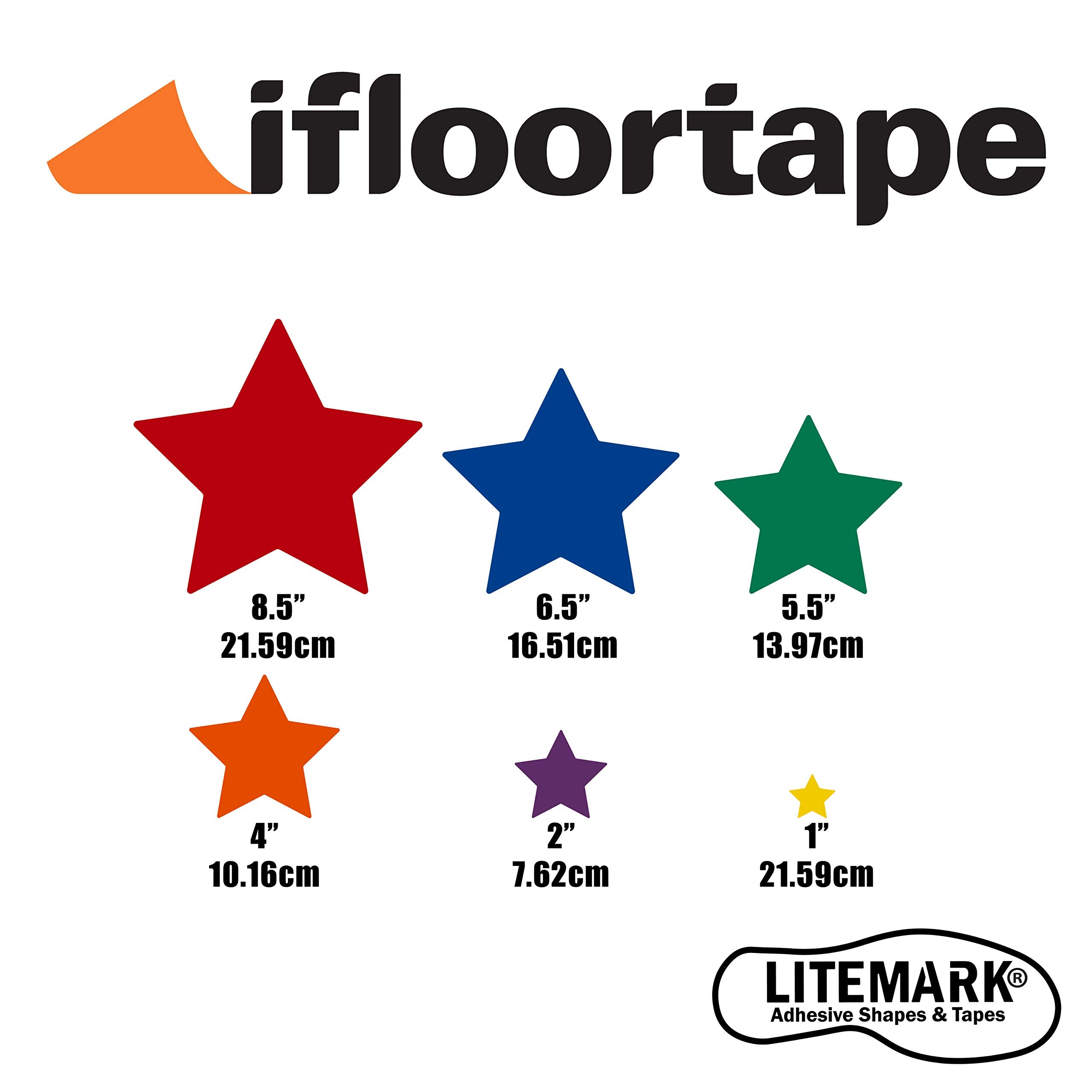LiteMark Removable Matte Finish Red 4 Inch Star Decal Stickers  Great for Floors  Ceilings  Walls  Laptops  and Most Smooth Surfaces  (Pack of 12 Stars)