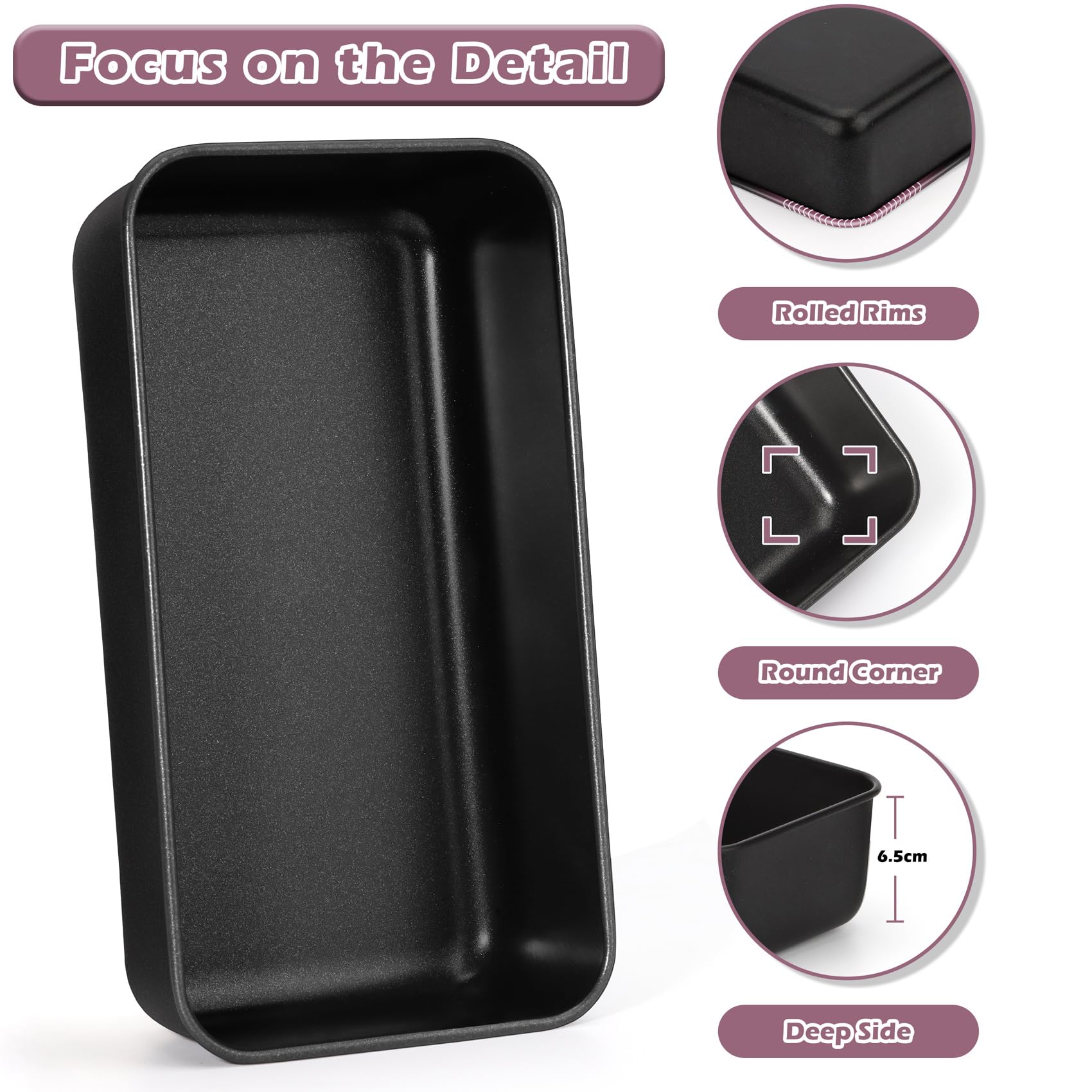 P&P Chef Non-Stick Loaf Pan Set Of 2, 9 X 5 Inch, Stainless Steel Cored Bread Pan Tin For Homemade Bread/Meatloaf/Lasagna/Pound