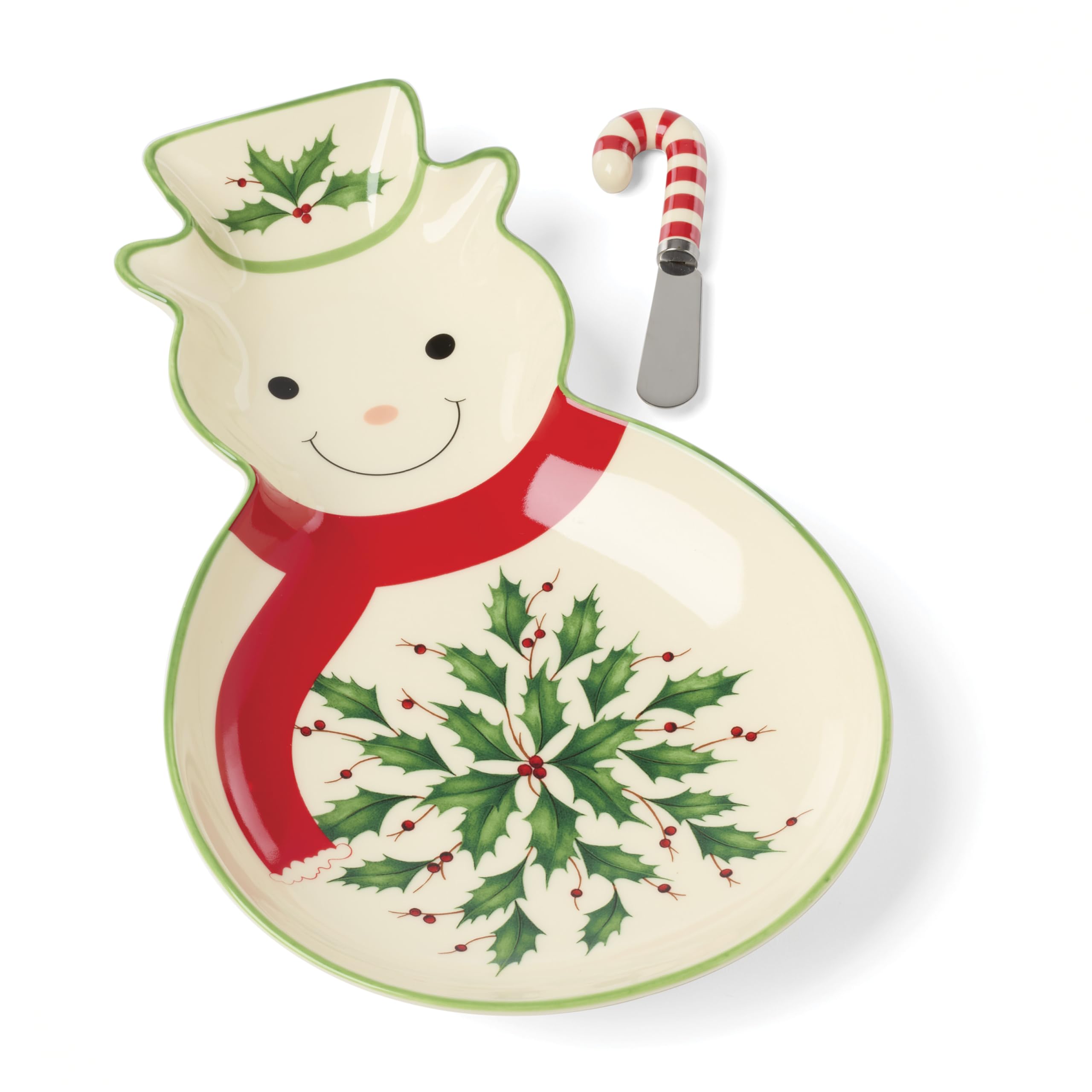 Lenox 898269 Holiday Tray with Spreader, Christmas Serveware, Festive D  cor