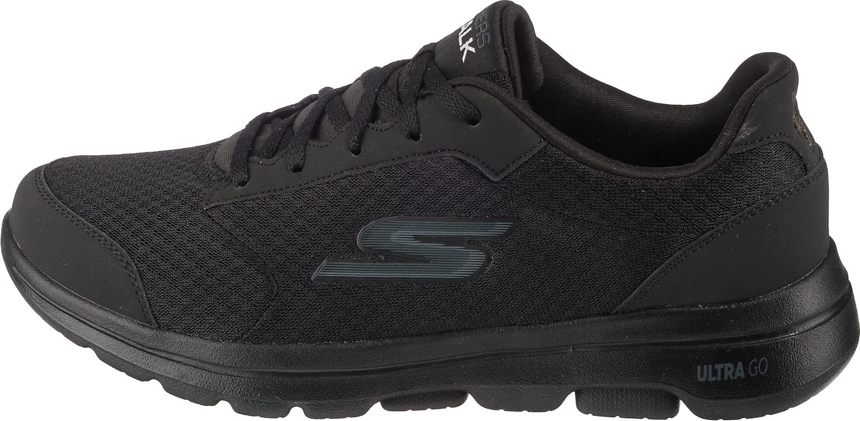 Skechers Mens Gowalk 5 Qualify - Athletic Mesh Lace Up Performance Walking Shoe Sneaker, Black, 11 X-Wide Us