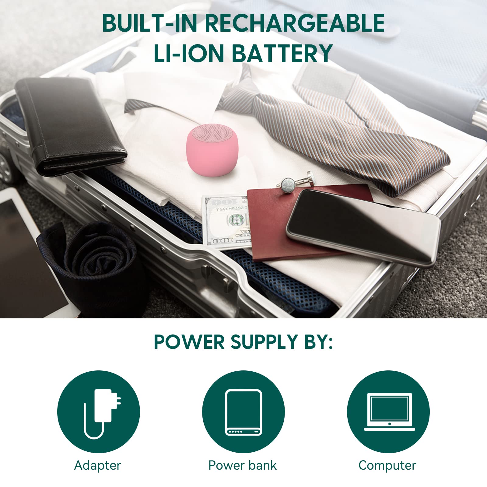 White Noise Machine Babelio Mini Sound Machine For Adults Kids Baby | 15 Non-Looping Sounds | Timer | Easy To Pocket And Travel