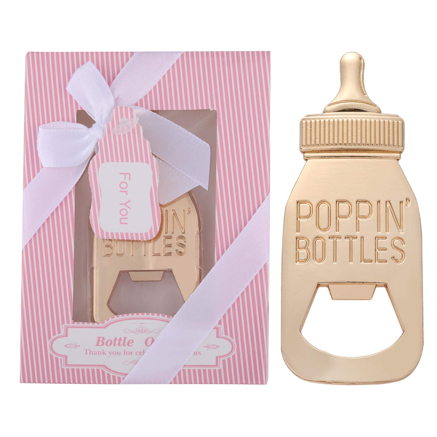 24Pcs Poppin Bottle Bottle Opener Baby Shower Favors Gift For Girl With Exquisite Packaging Box,Baby Shower Souvenirs For Guests