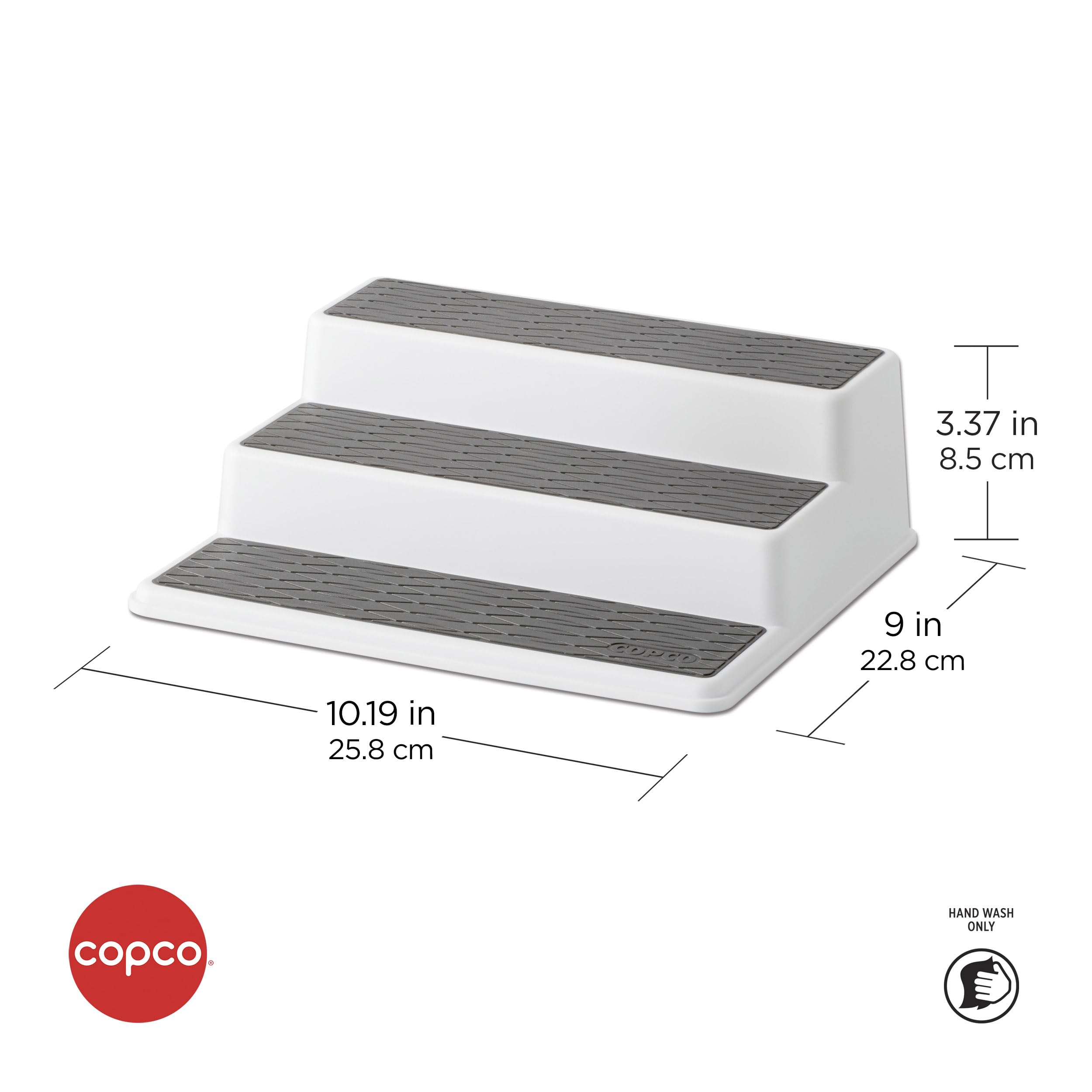 Copco Grey 2 Non-Skid 3-Tier Spice Rack Organizer for Pantry, 2-Pack, 10-Inch