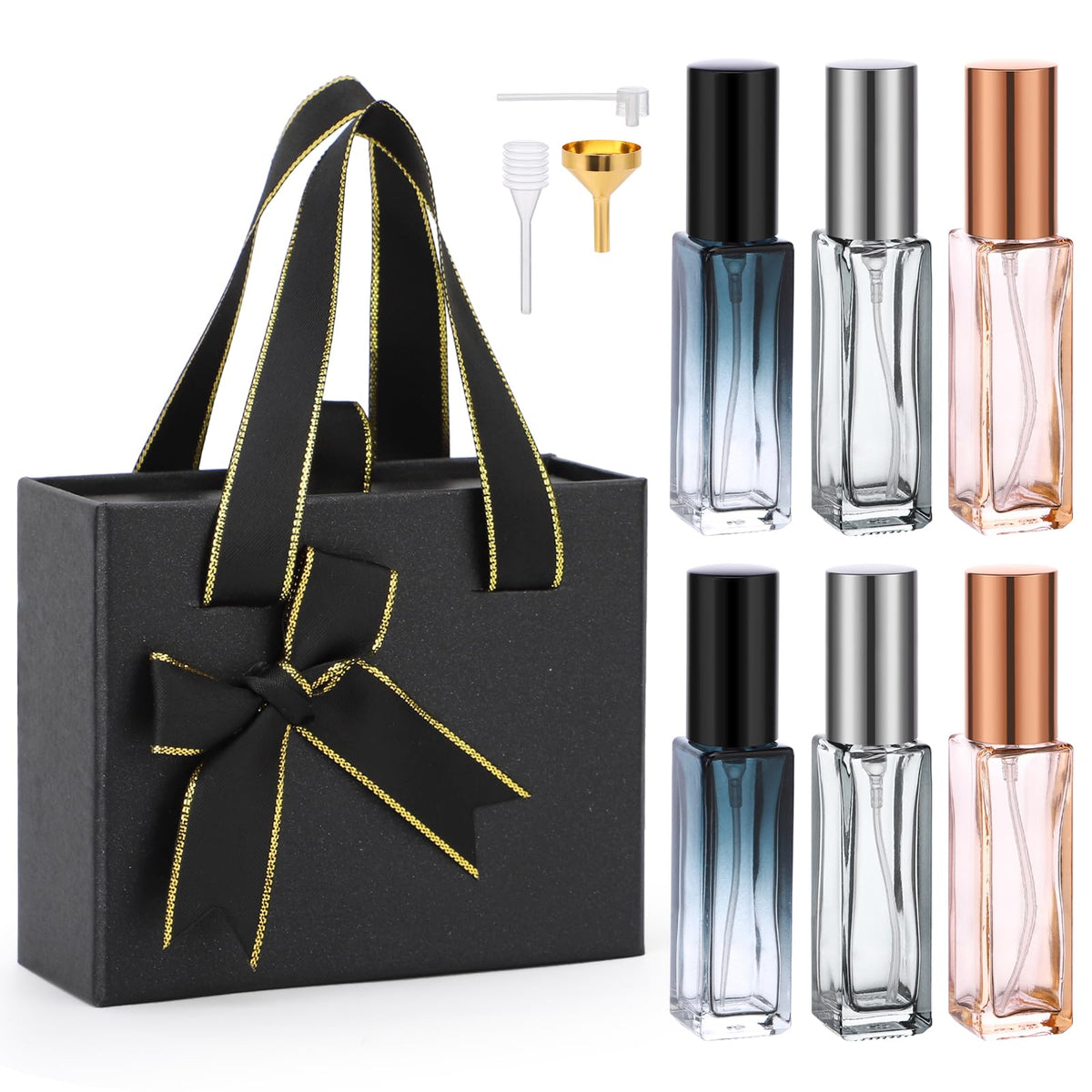 Segbeauty 6 Pack Perfume Atomizer, 10Ml Refillable Travel Perfume Atomizer With Gift Box, Glass Mini Perfume Spray Bottles Porta