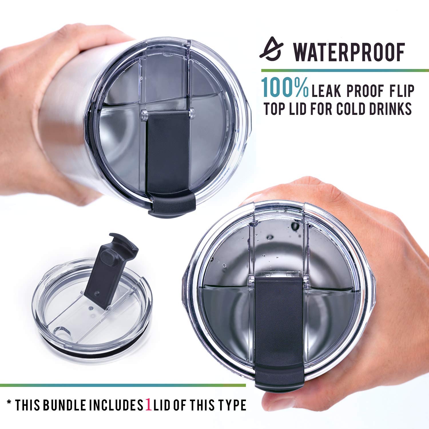 Chillout Life Stainless Steel 30 Oz Travel Mug - 6 Piece Set Tumbler With Handle, Straw, Cleaning Brush & 2 Lids. Double Wall In