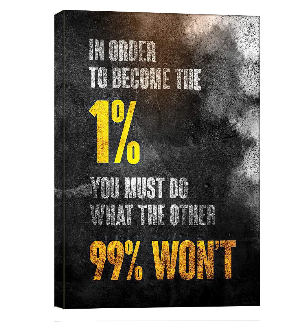 Kailefu-1% Entrepreneur Motivational Canvas Wall Art -Inspirational Wall Art Poster Quotes - Canvas Artwork Picture Print Framed