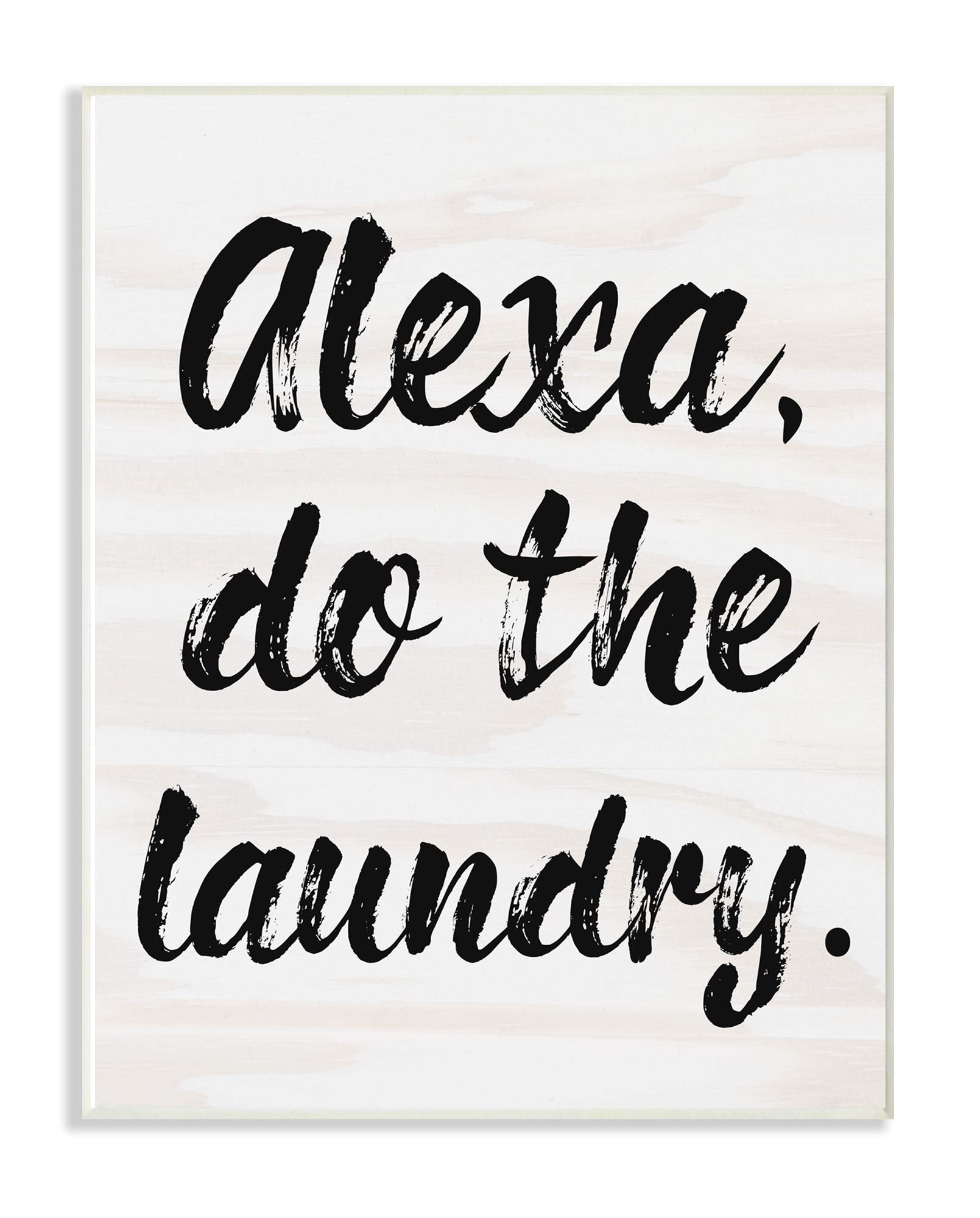 Stupell Industries Alexa Do The Laundry Black And White Brush Typography Wall Plaque, 10 X 15, Multi-Color