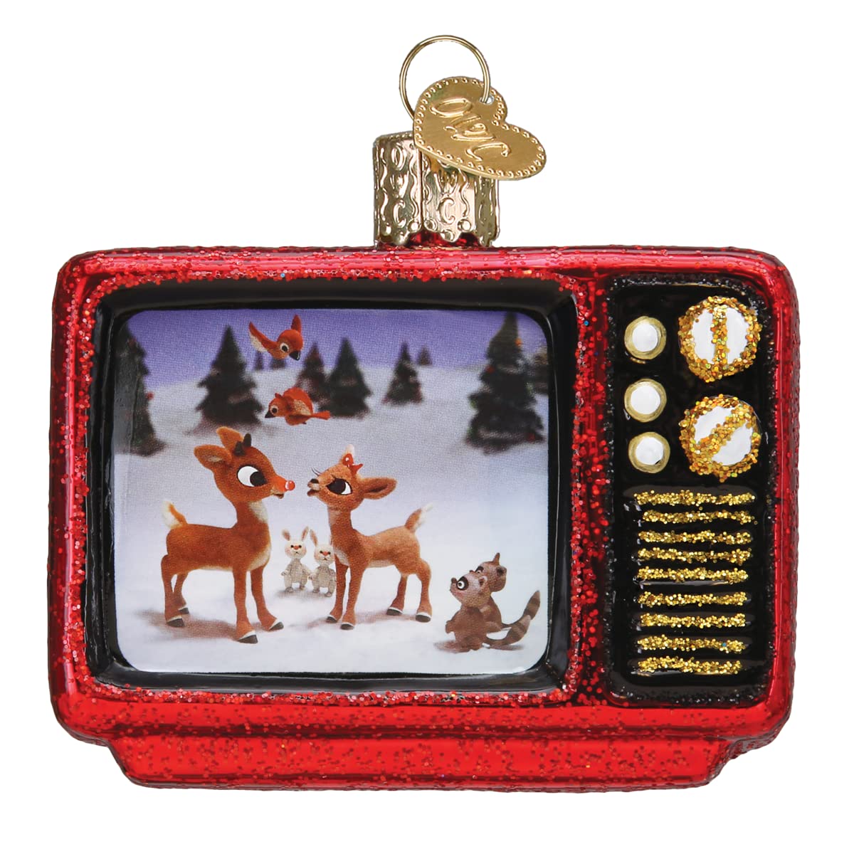 Old World Christmas Rudolph The Red-Nosed Reindeer 1964 TV Classic Glass Blown Ornament for Christmas Tree, Handcrafted Holiday 