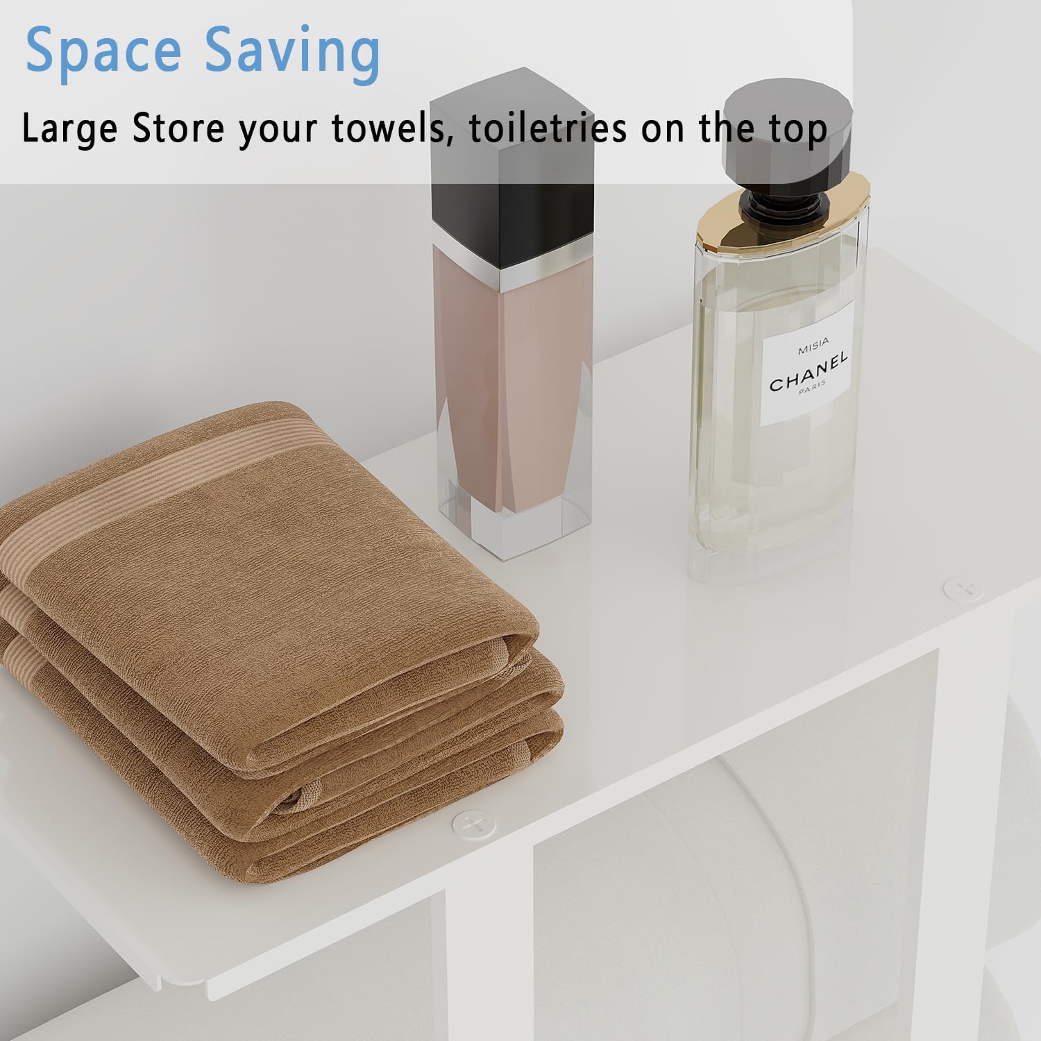 Bethom Towel Racks For Bathroom Wall Mounted, Bathroom Towel Rack With Shelf & 3 Hooks, Towel Storage Rack For Small Bathroom, W